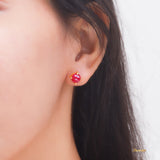 Ruby Cabochon Stud Earrings
