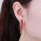Ruby Tha-Zin-Khet Two Rows Earrings