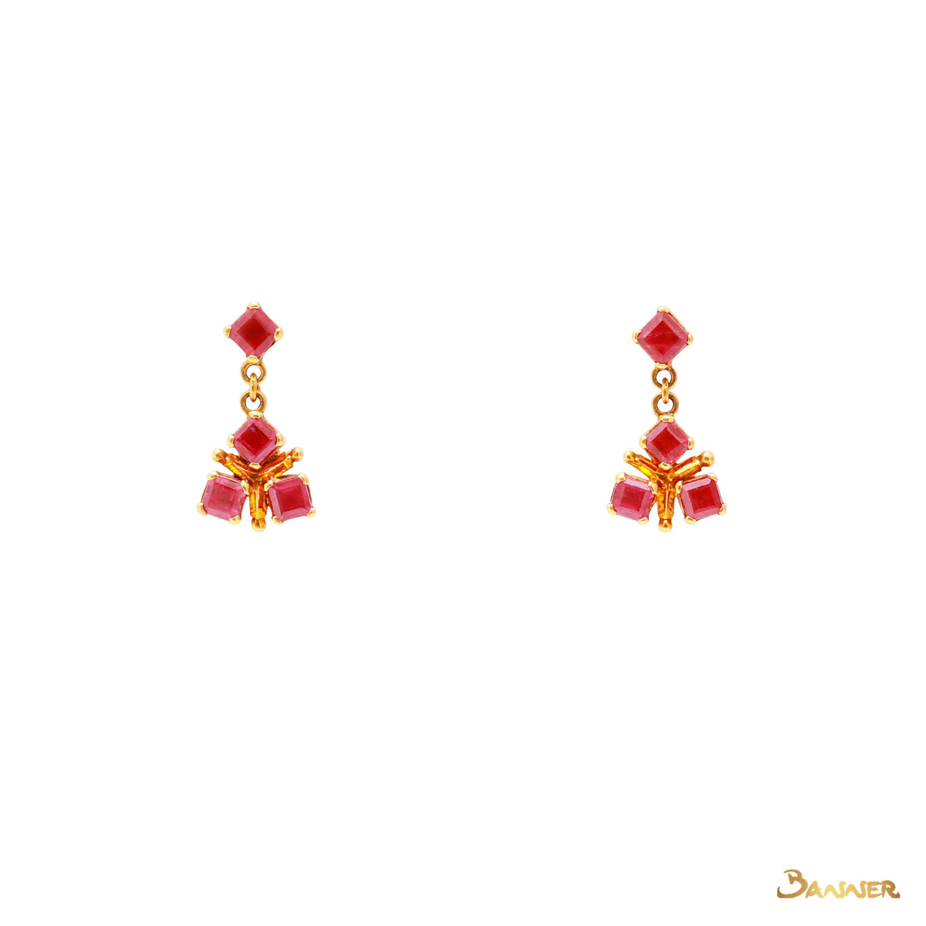 Ruby Emerald-cut Earrings