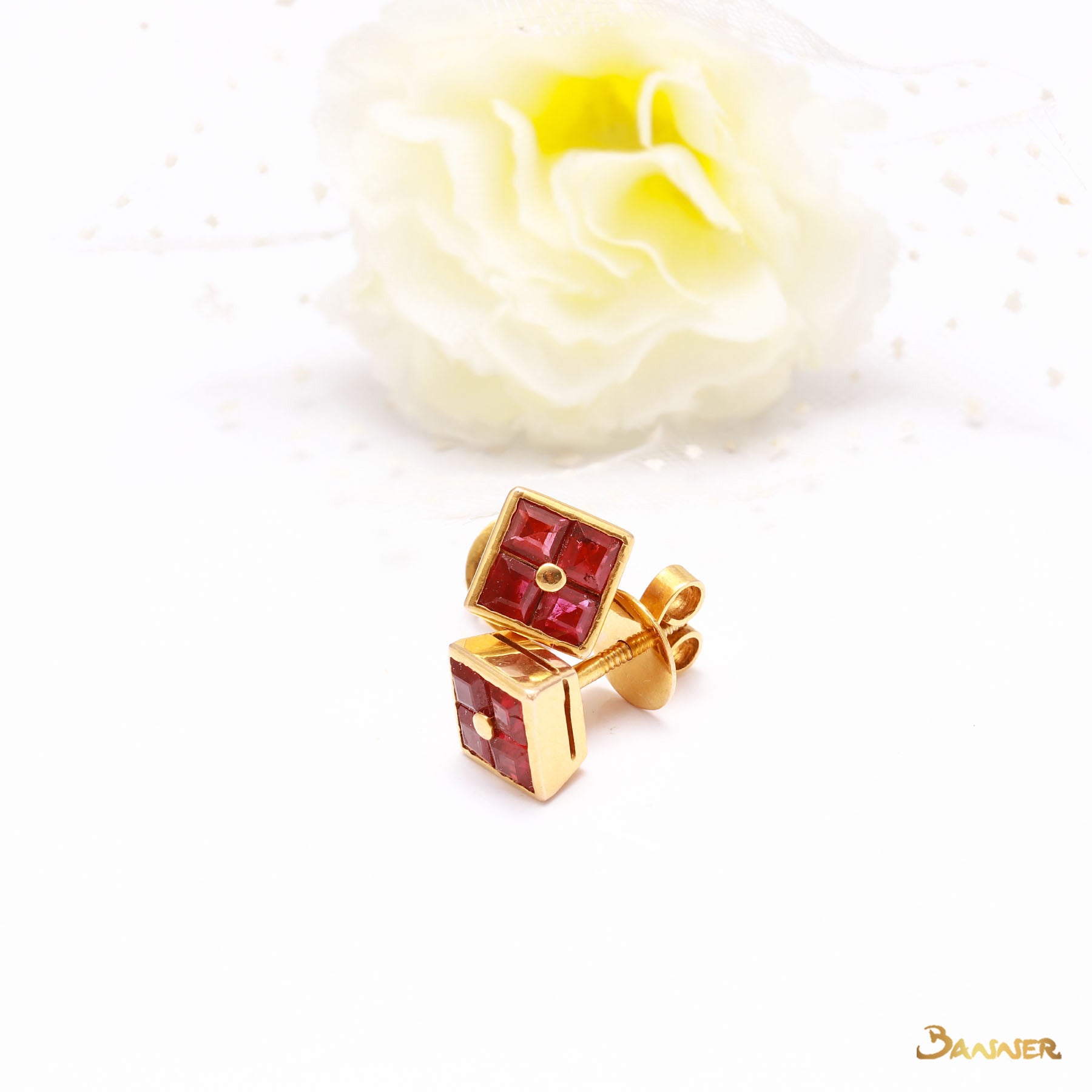 Ruby Emerald-cut Earrings