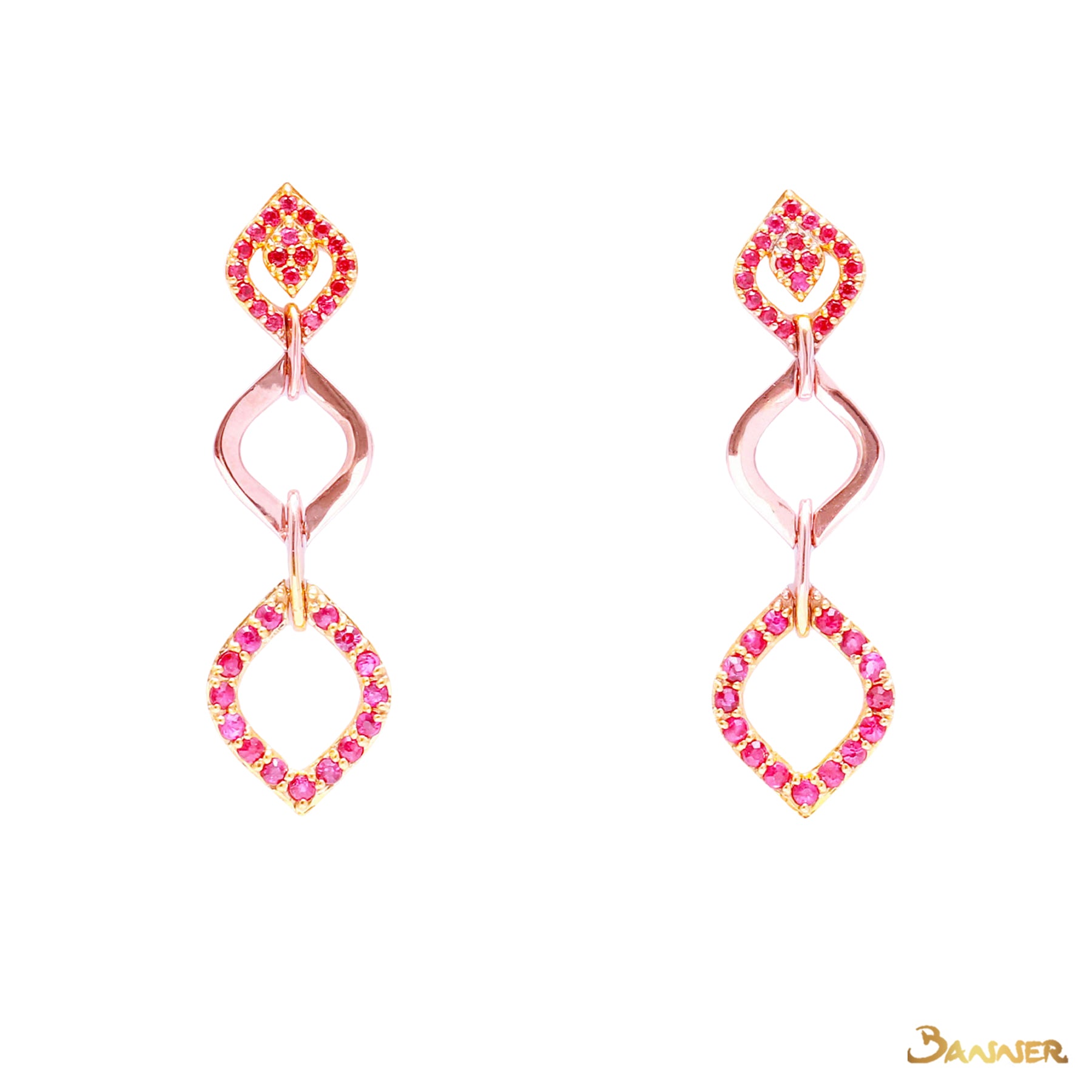 Ruby and Rose Gold Kanote Earrings