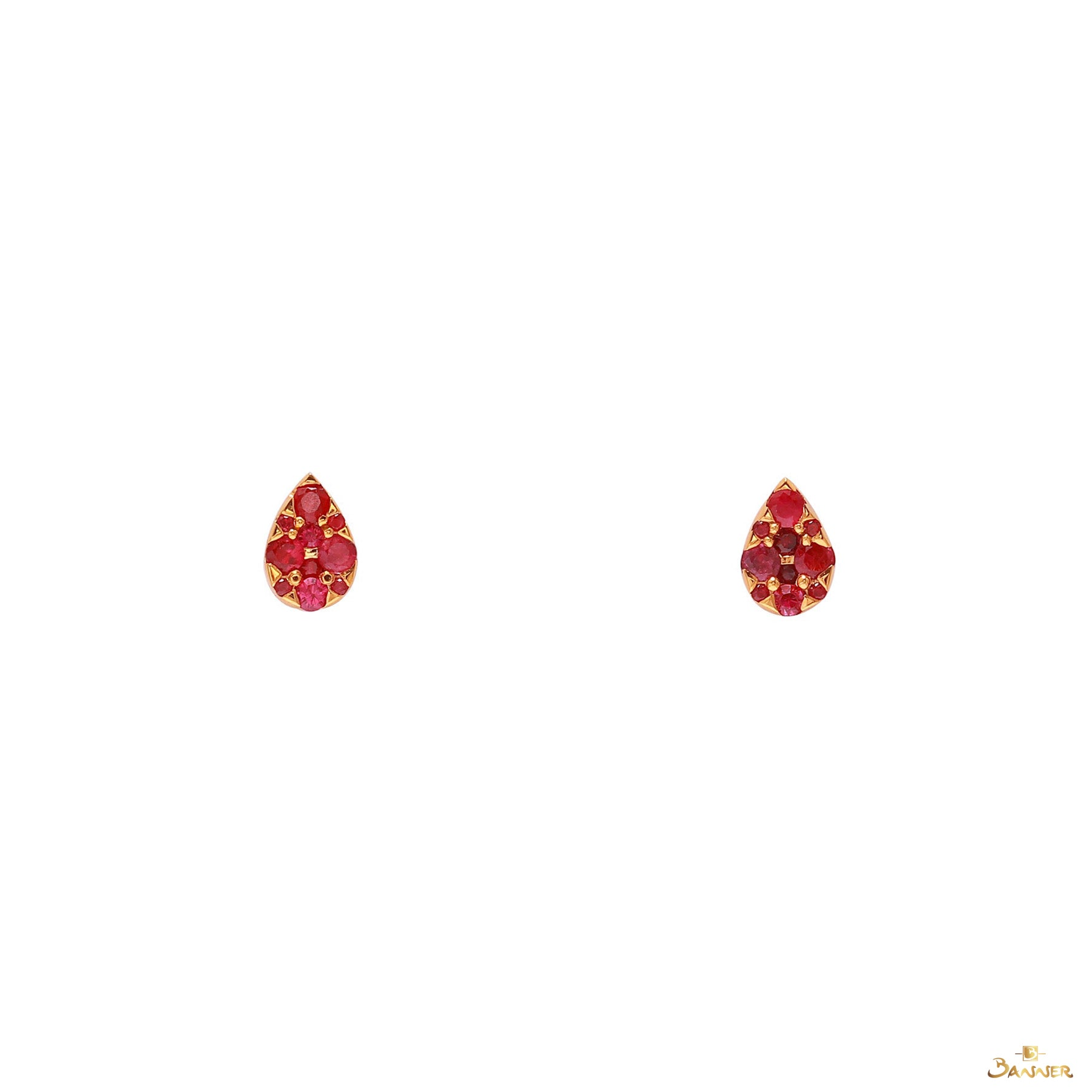 Ruby and Diamond 3-way Rain-drop Earrings