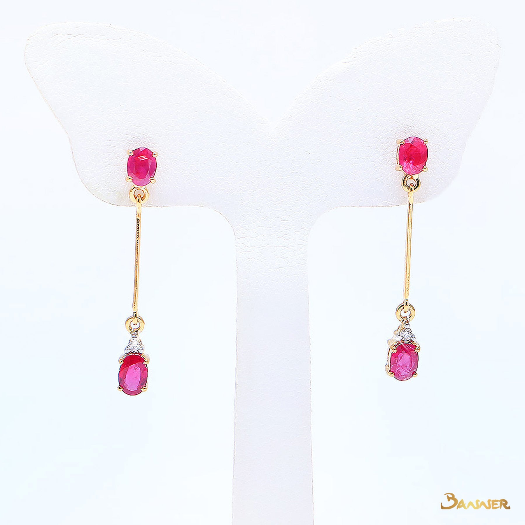 Ruby and Diamond 2-step Earrings