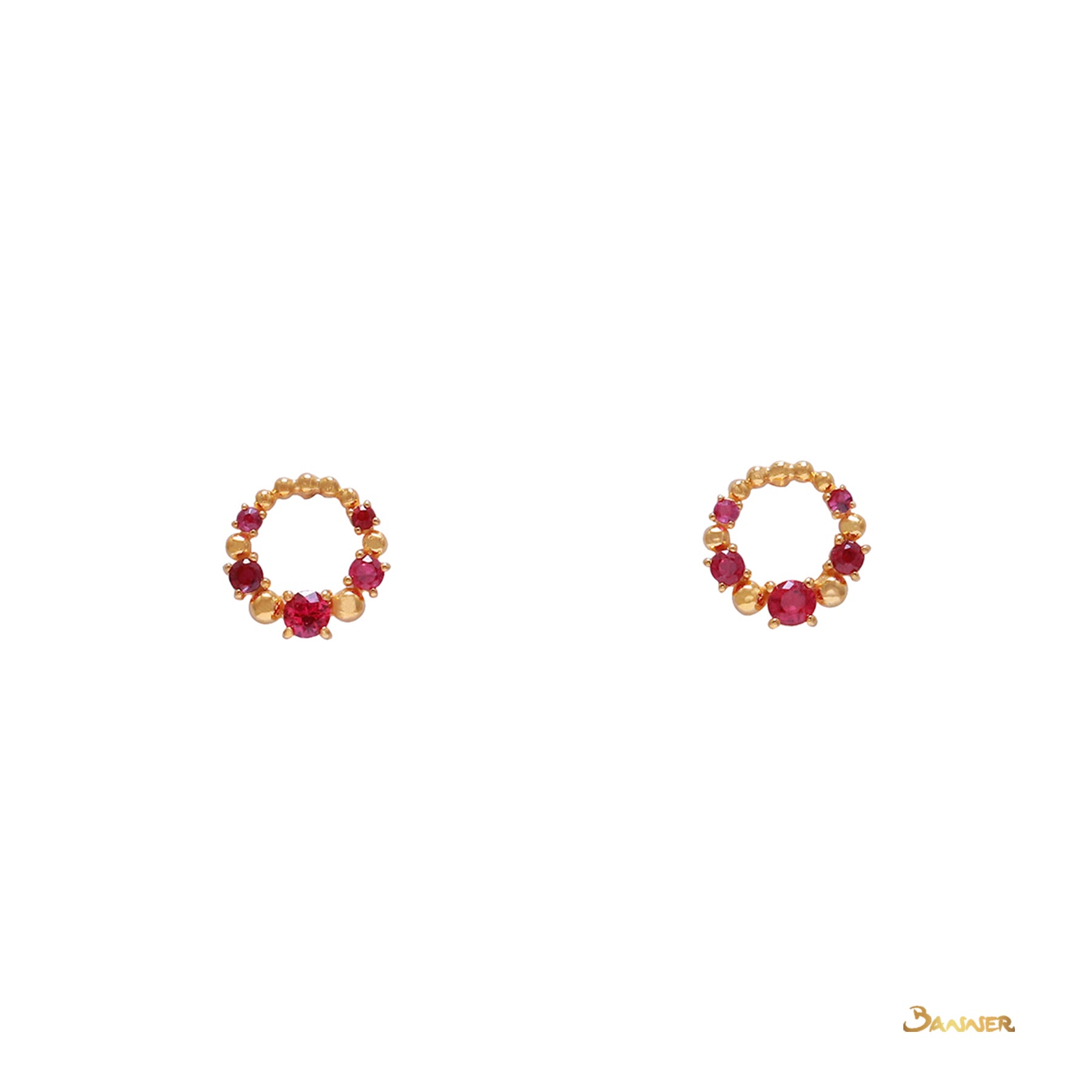 Ruby Petite Circle Earrings