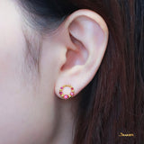 Ruby Petite Circle Earrings