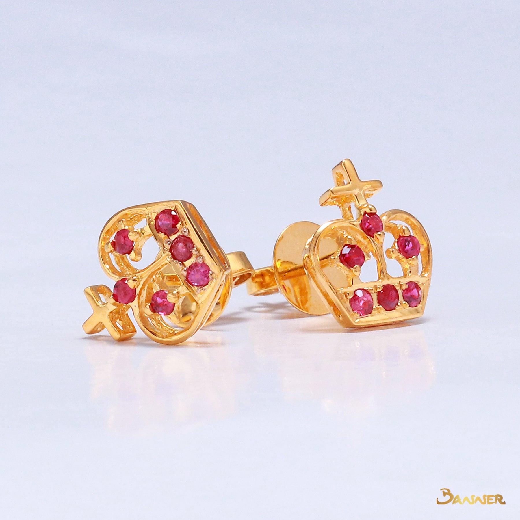 Ruby Crown Earrings