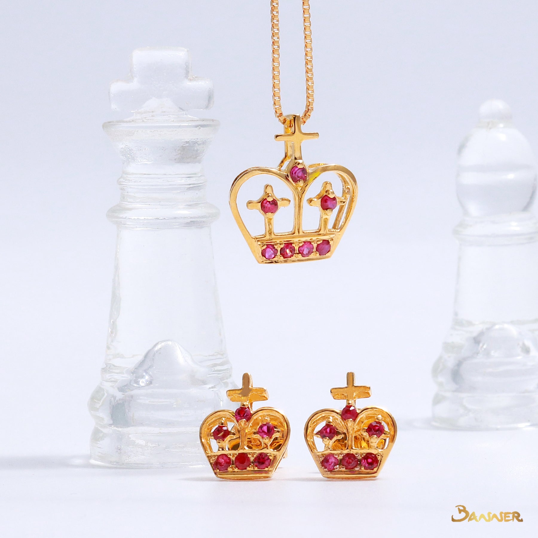 Ruby Crown Earrings