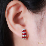 Ruby and Diamond Wasit Earrings