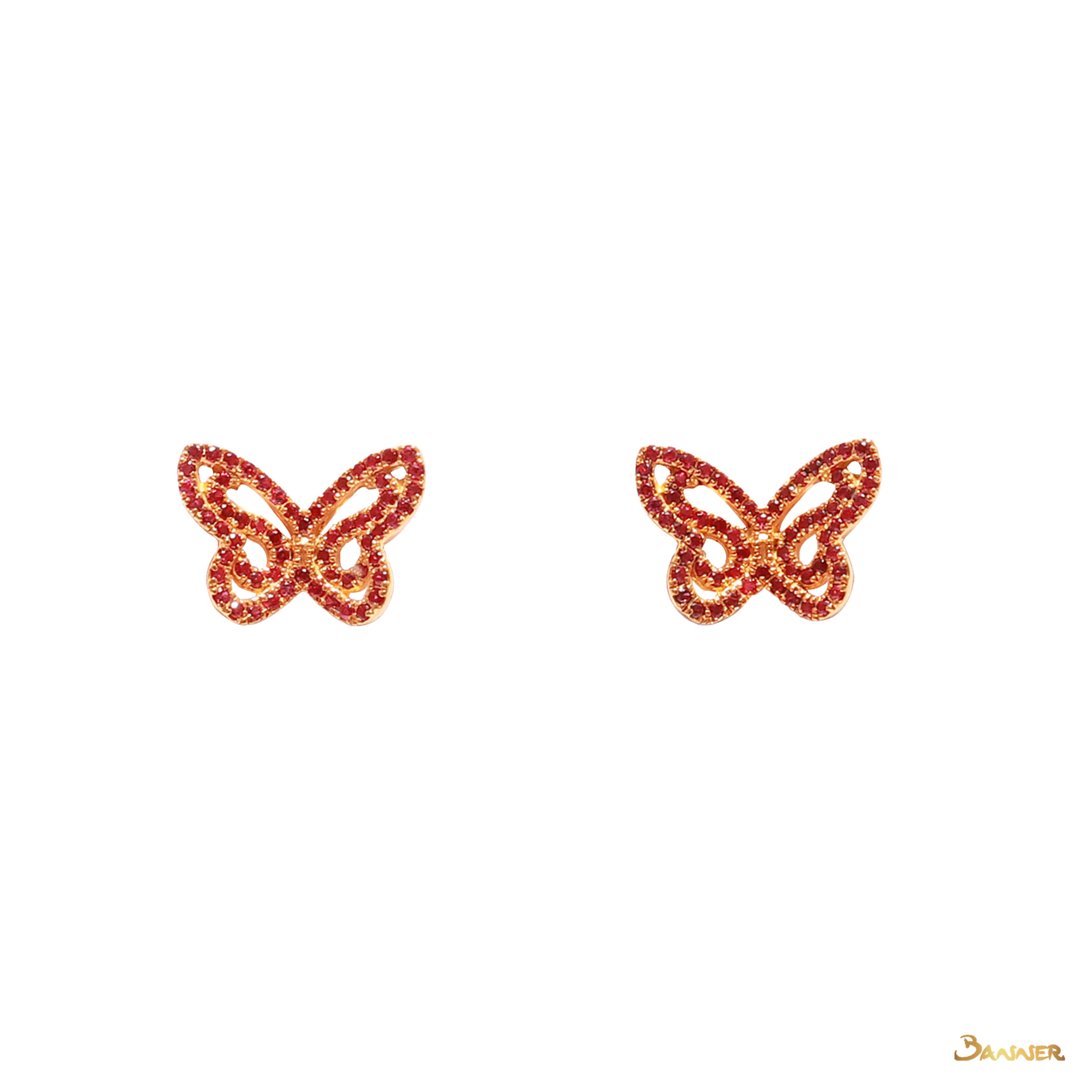 Ruby Butterfly Earrings