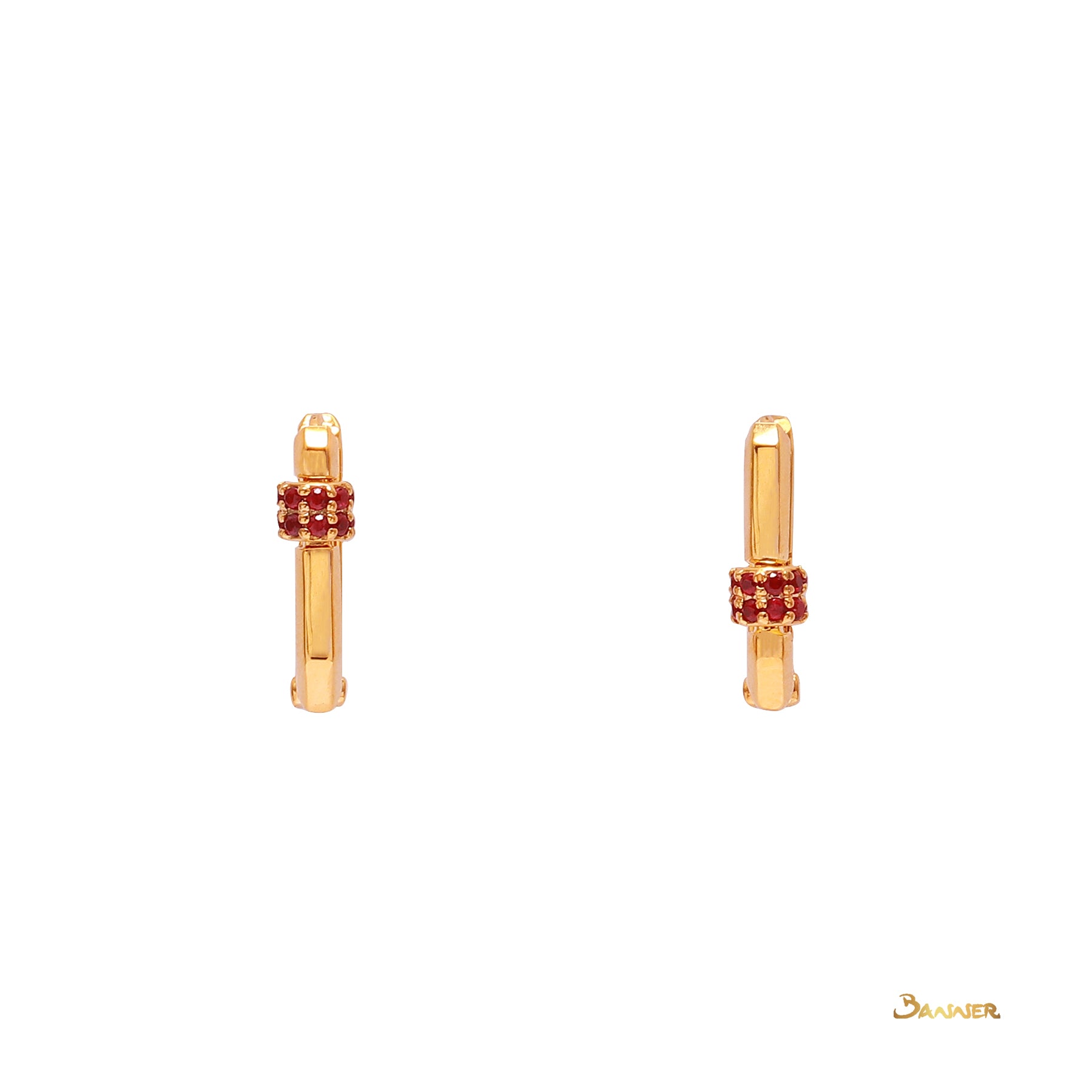 Ruby Huggie Earrings