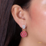 Ruby and Diamond Wheel Earrings