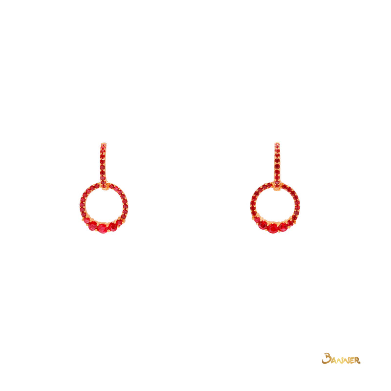 Ruby Circle Earrings