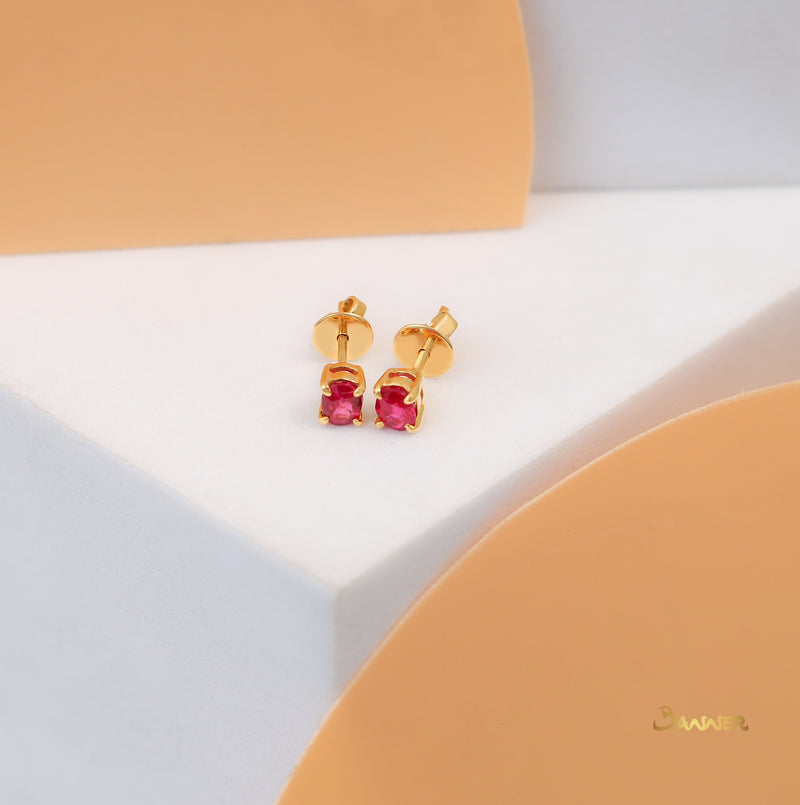 Ruby Solitaire Earrings
