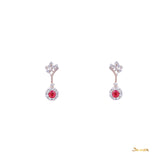 Ruby and Diamond Rain-Drop Earrings