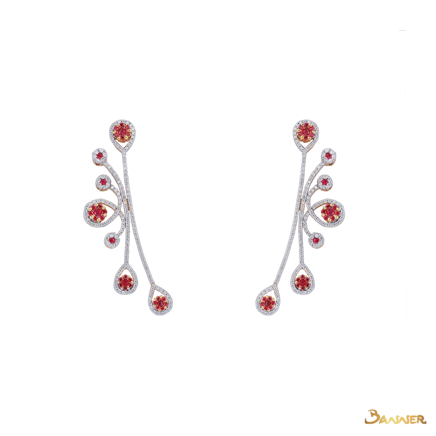 Ruby and Diamond Kanote Earrings