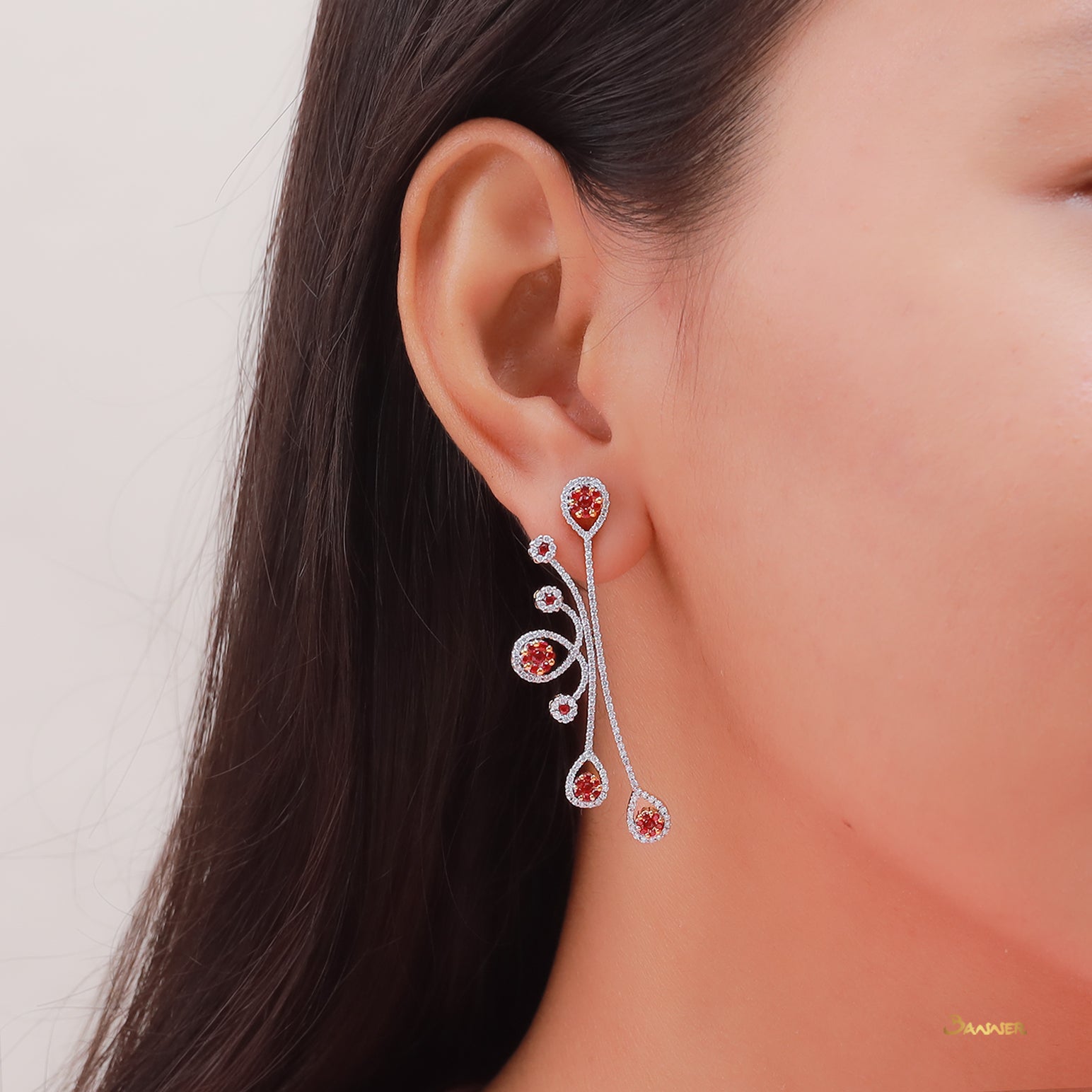 Ruby and Diamond Kanote Earrings