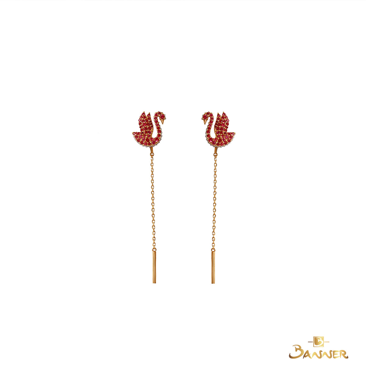 Ruby and Diamond Swarovski Earrings