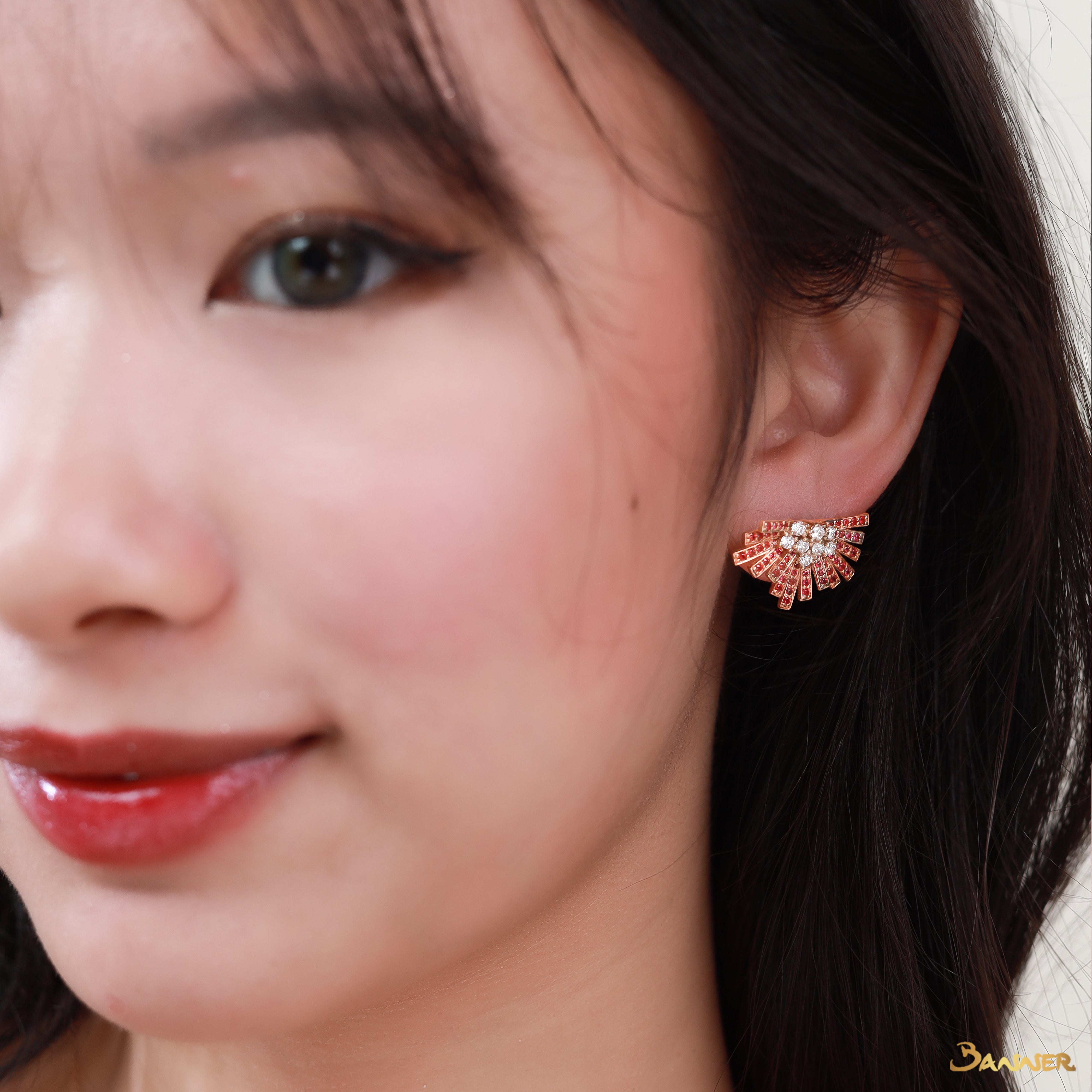 Ruby and Diamond Radiance Earrings