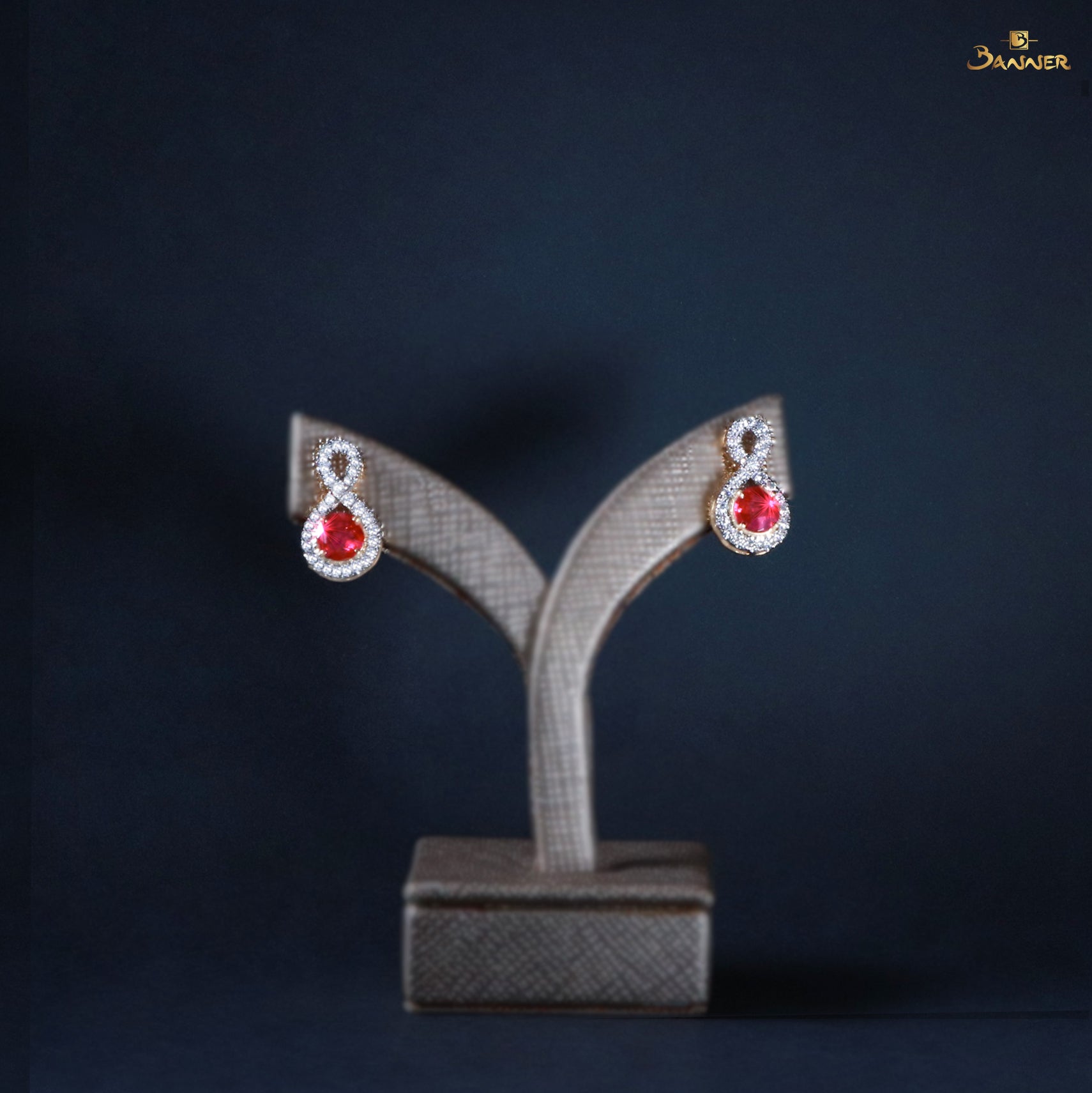 Ruby and Diamond Infinity Earrings