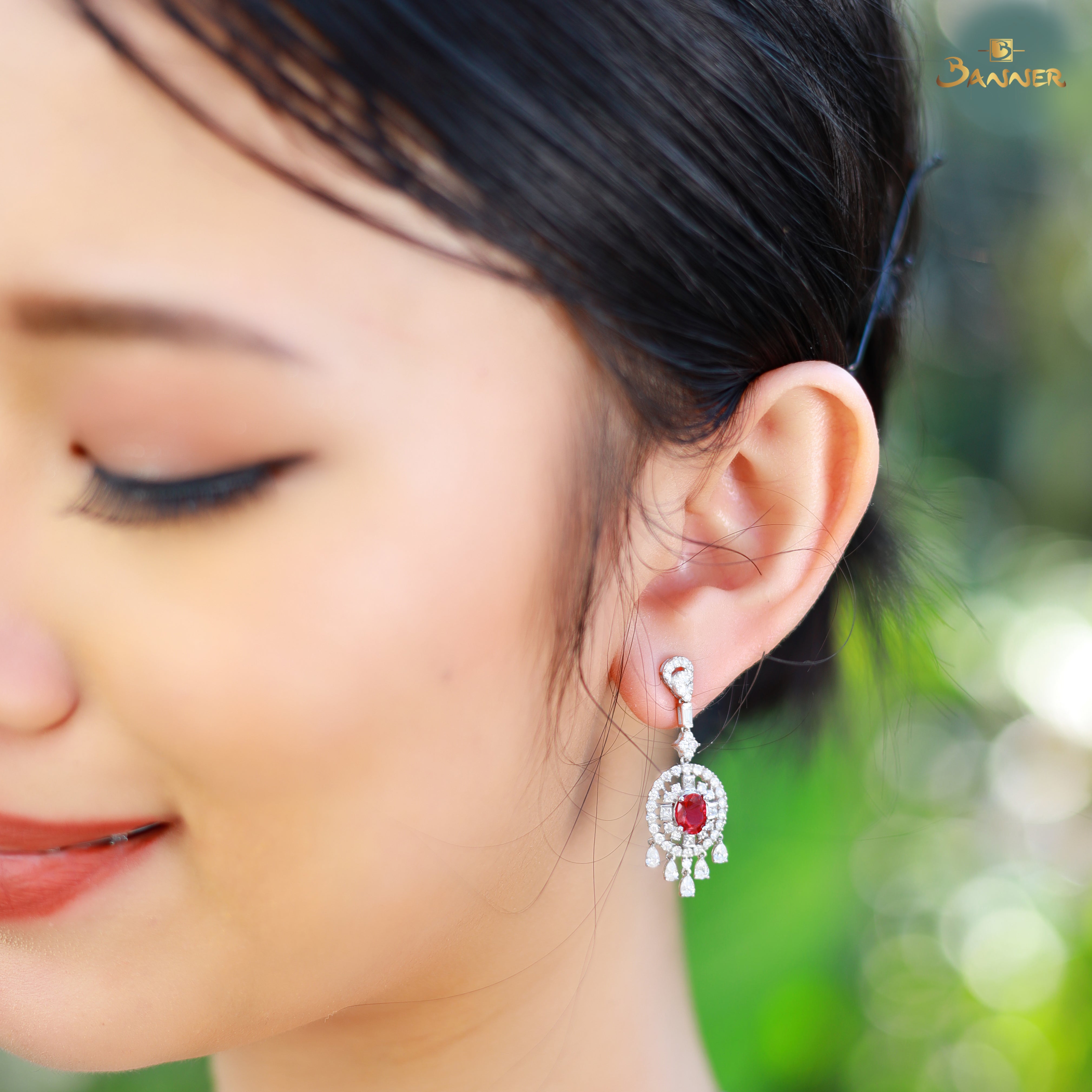 Ruby and Diamond Earrings