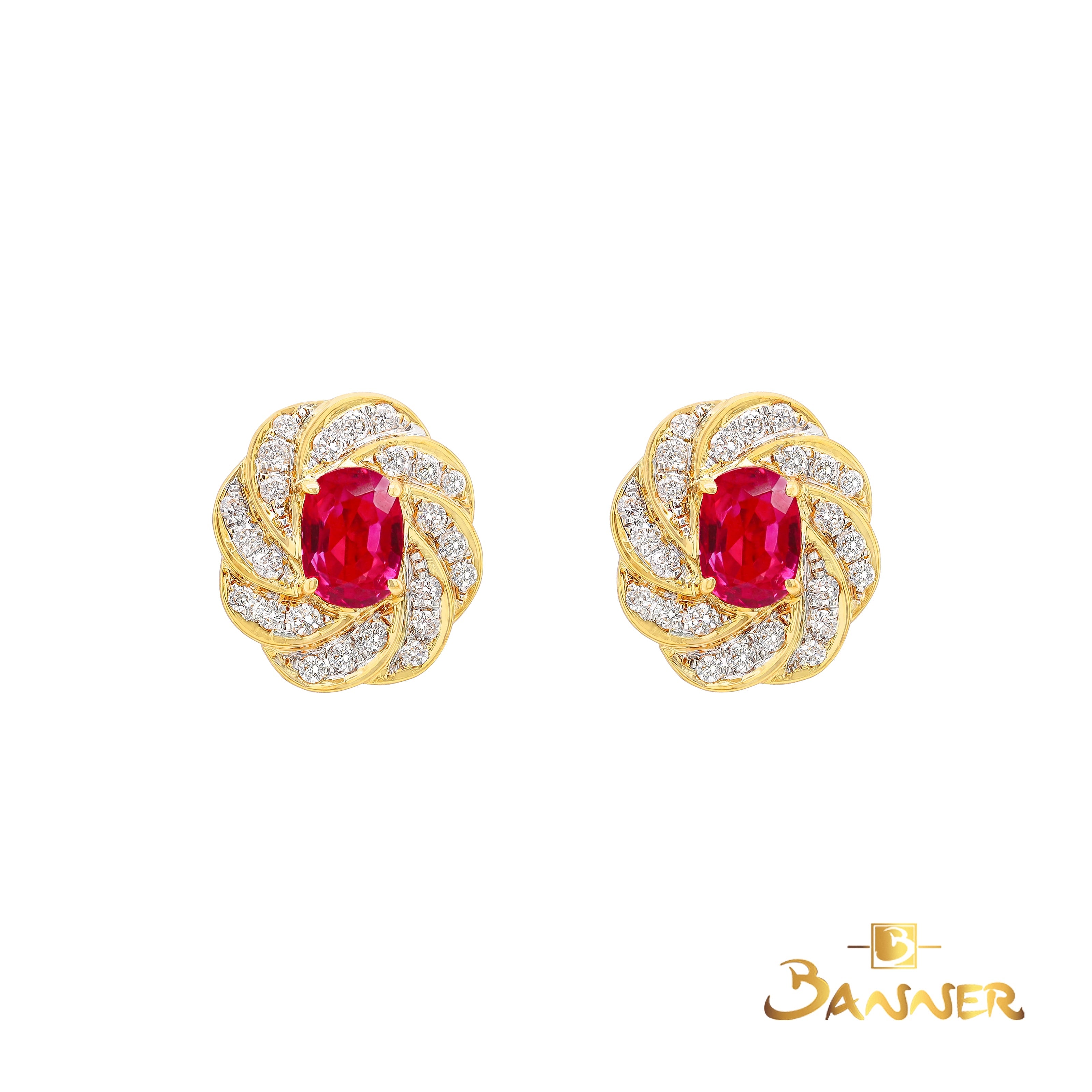 Ruby and Diamond Rosalia Earrings
