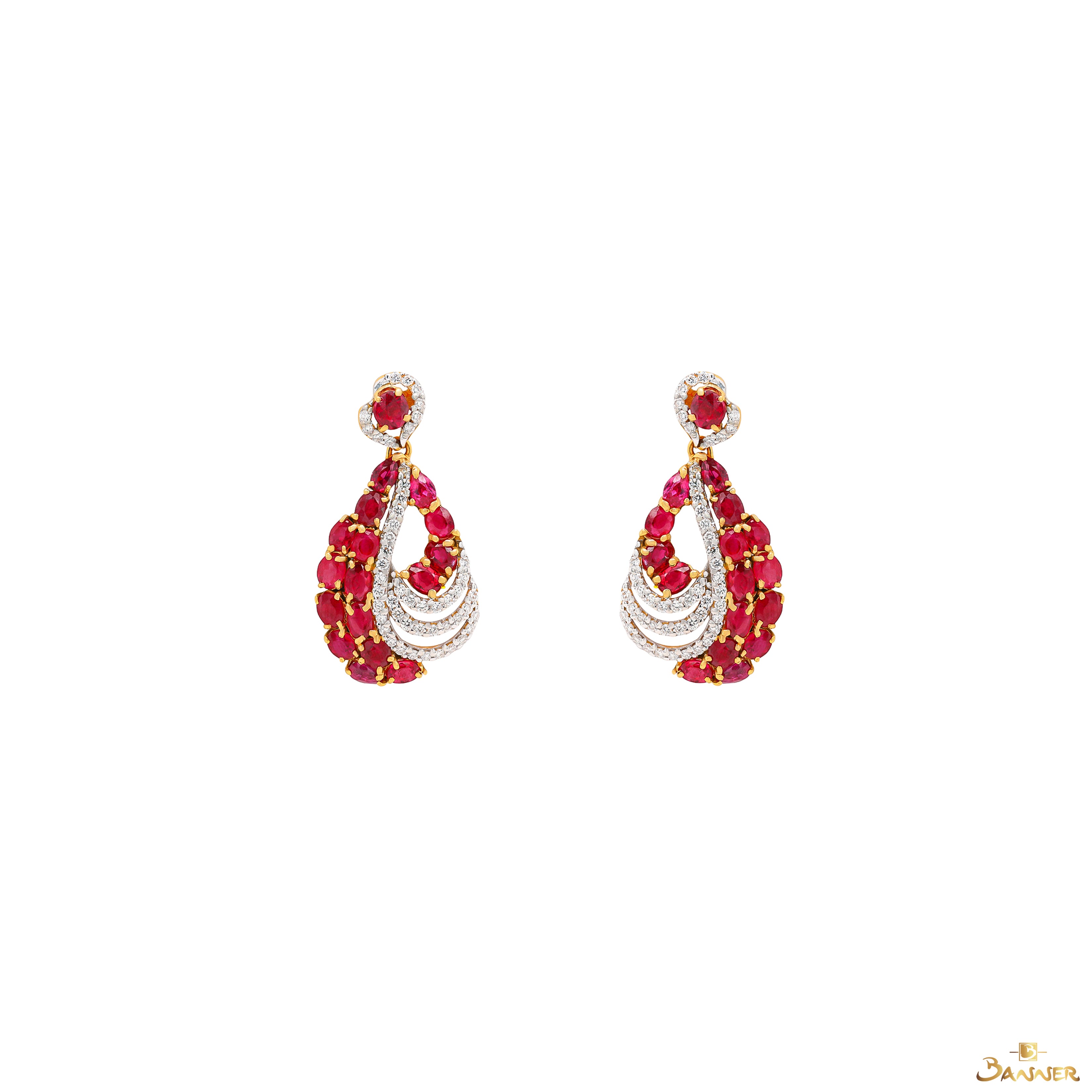 Ruby and Diamond Marea Earrings