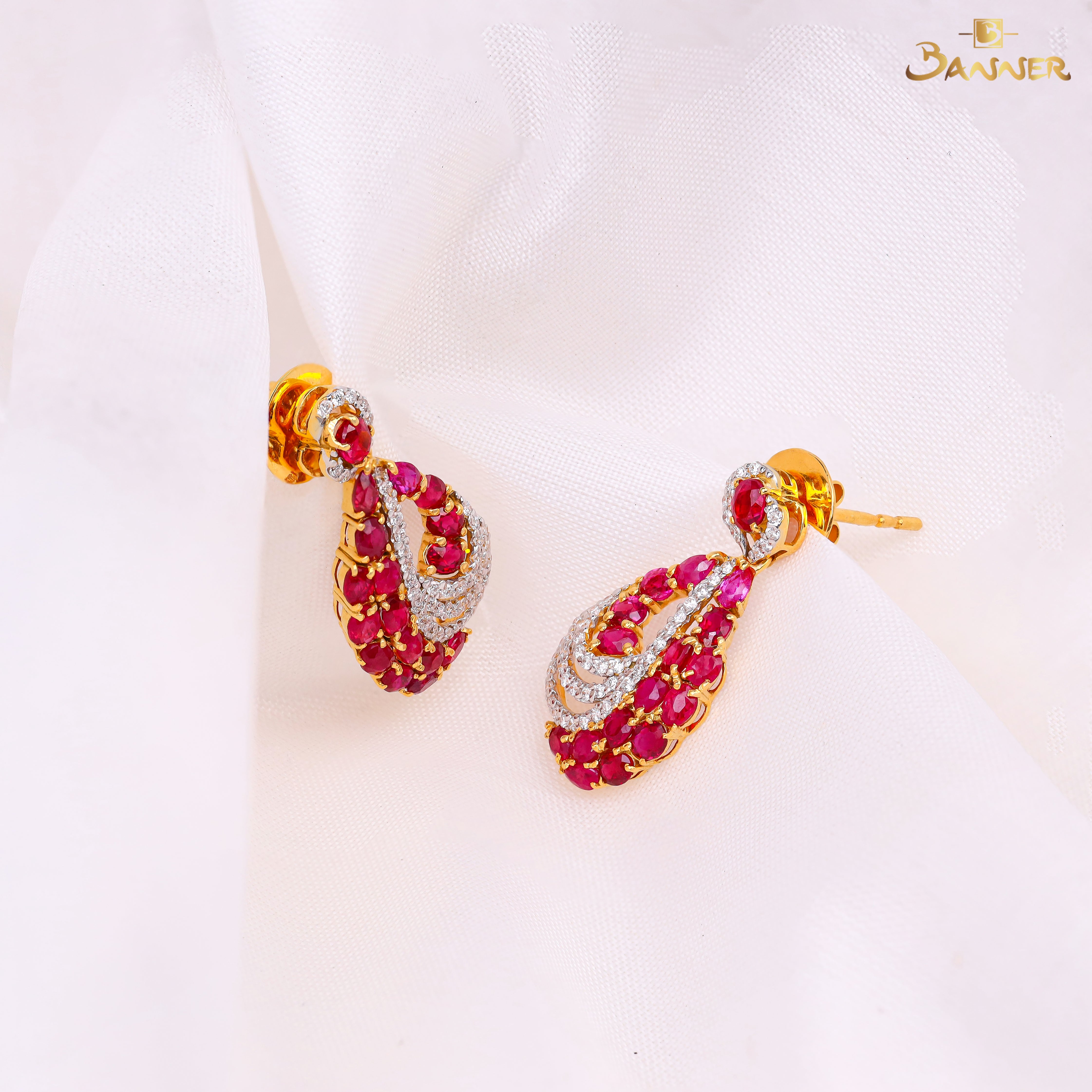 Ruby and Diamond Marea Earrings