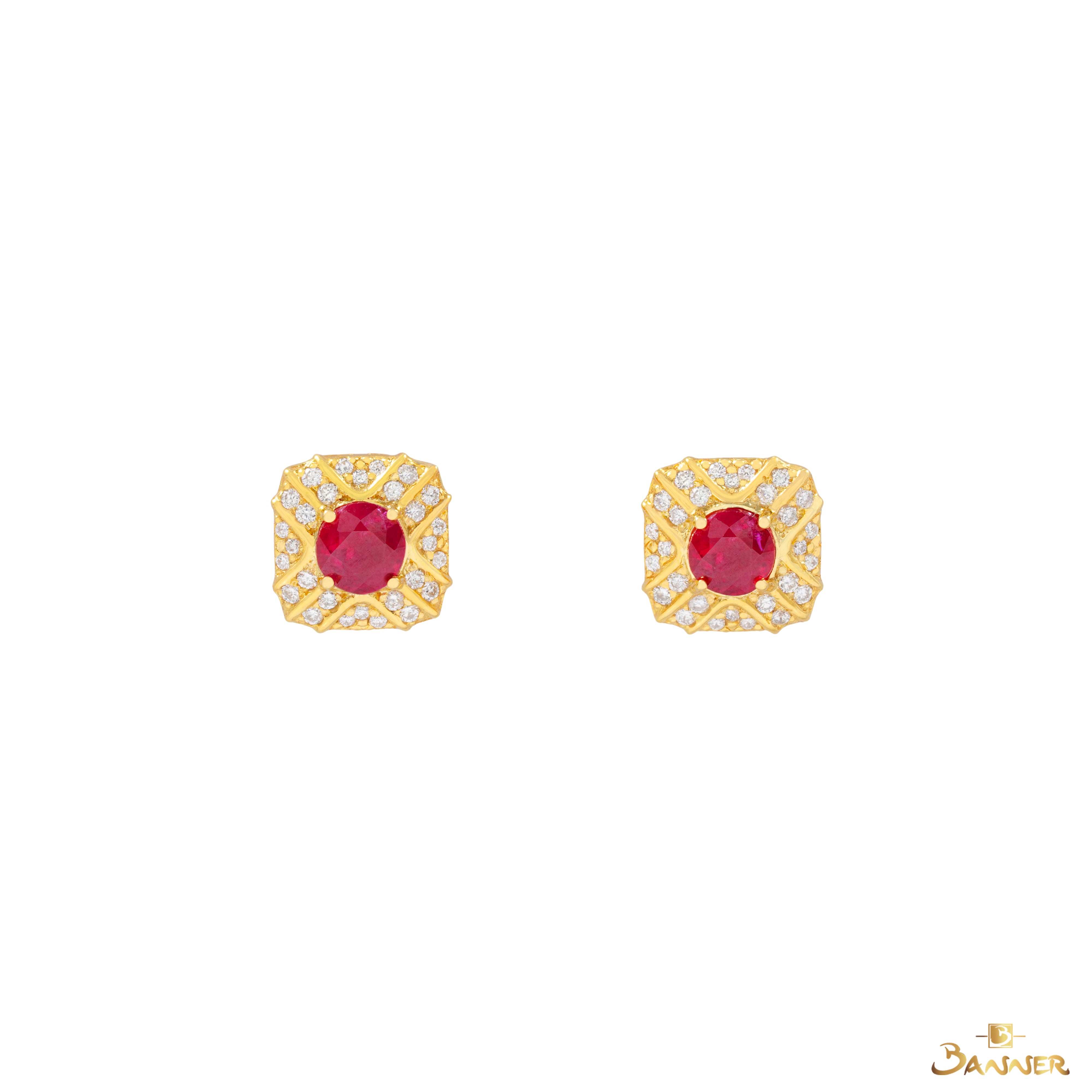 Ruby and Diamond Earrings