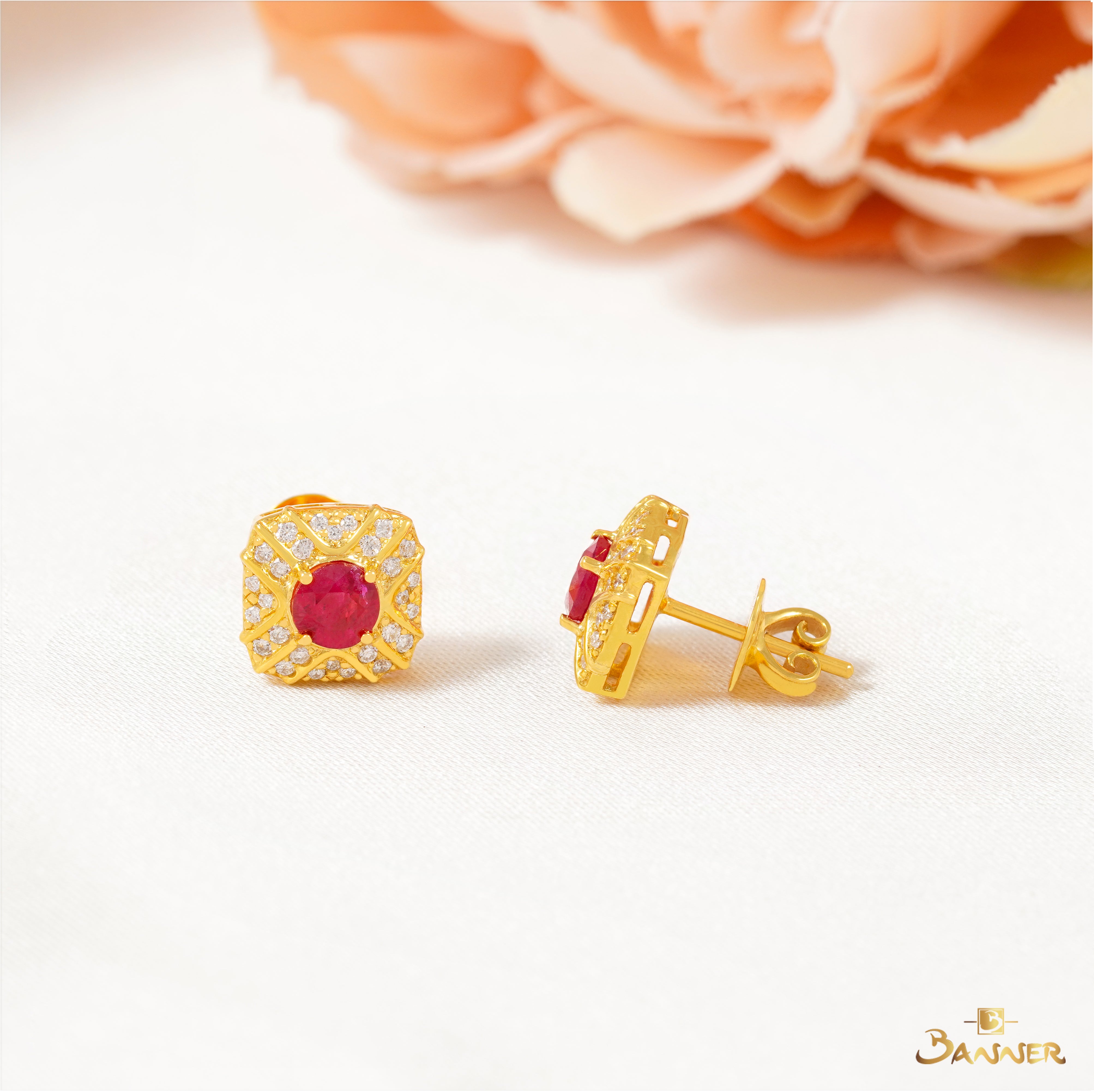Ruby and Diamond Earrings