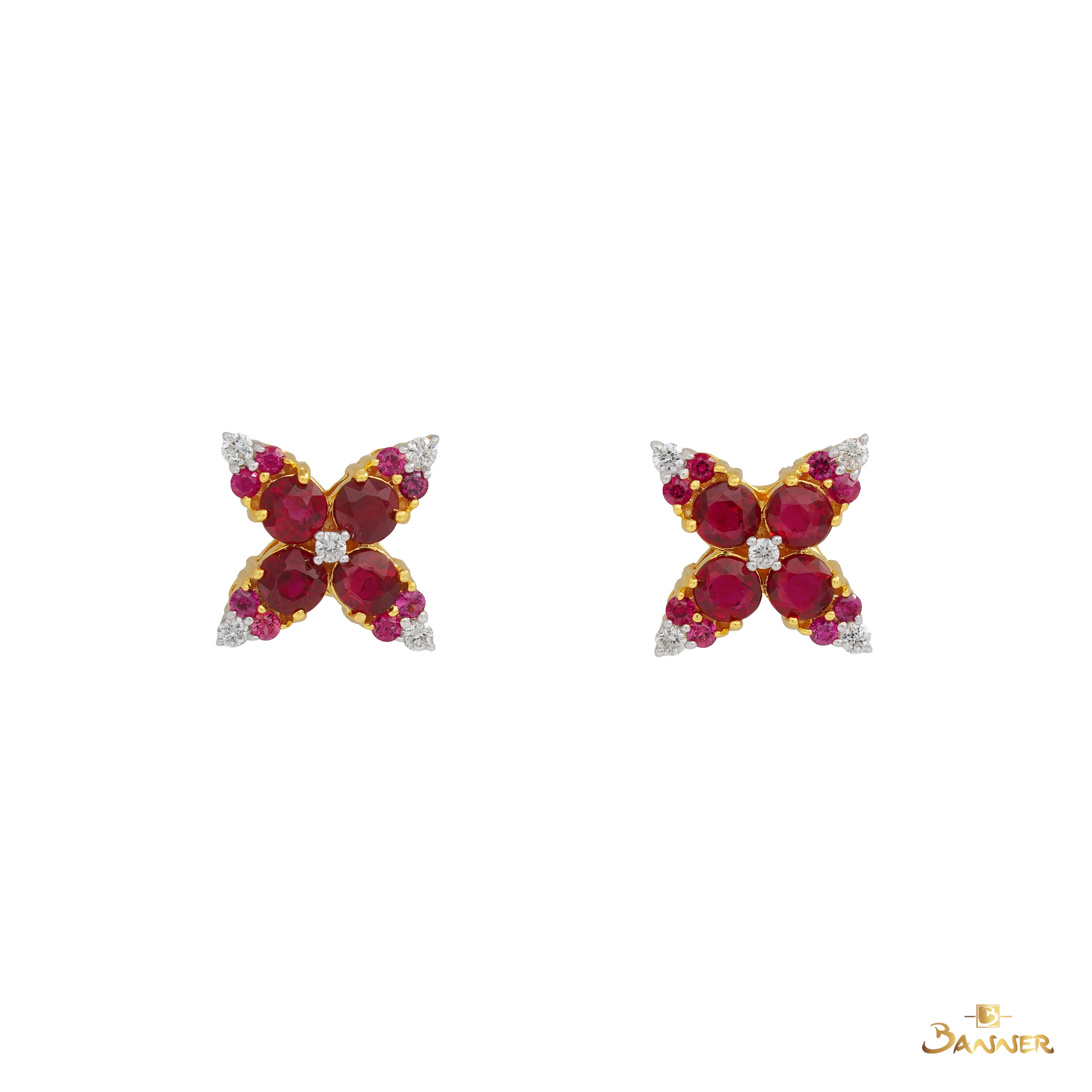 Ruby and Diamond Monarch Earrings