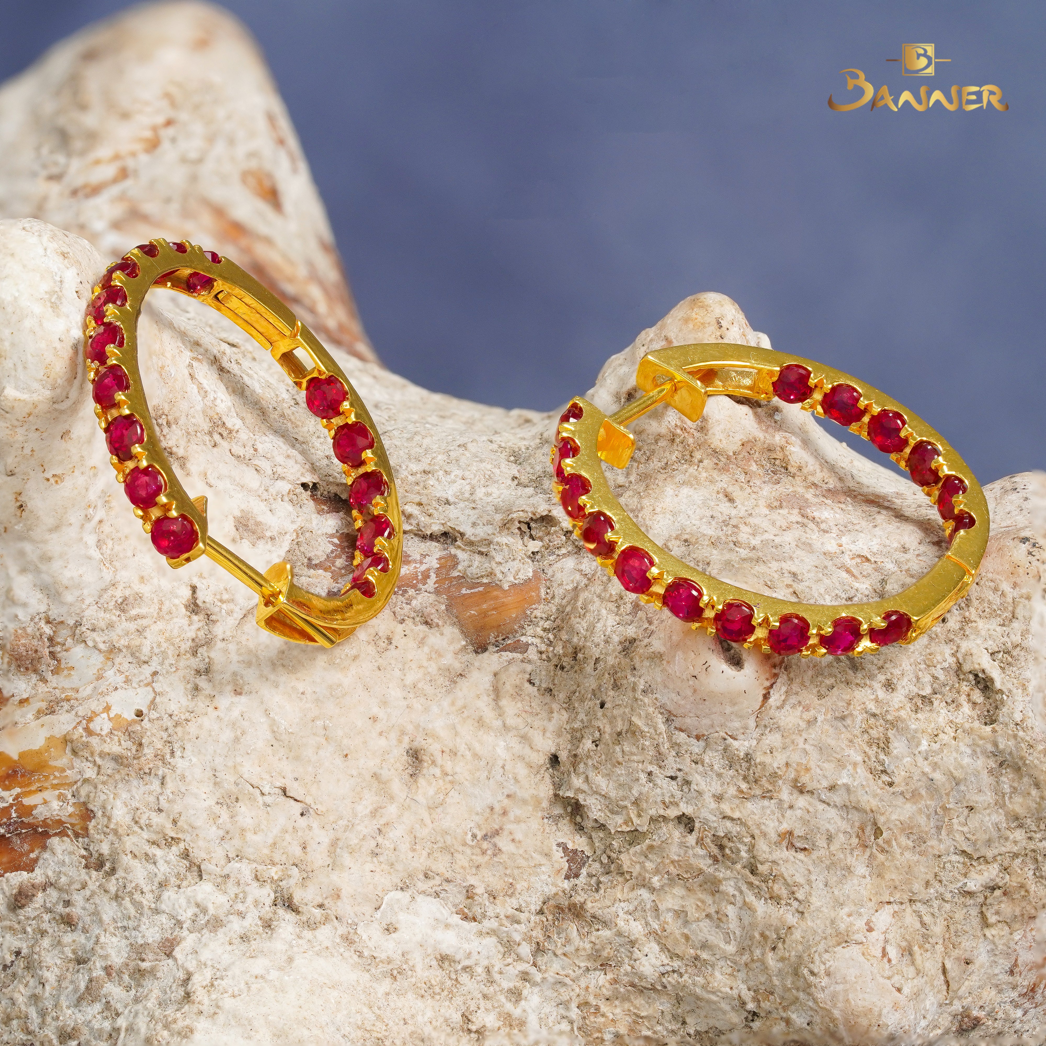 Ruby Huggie Earrings