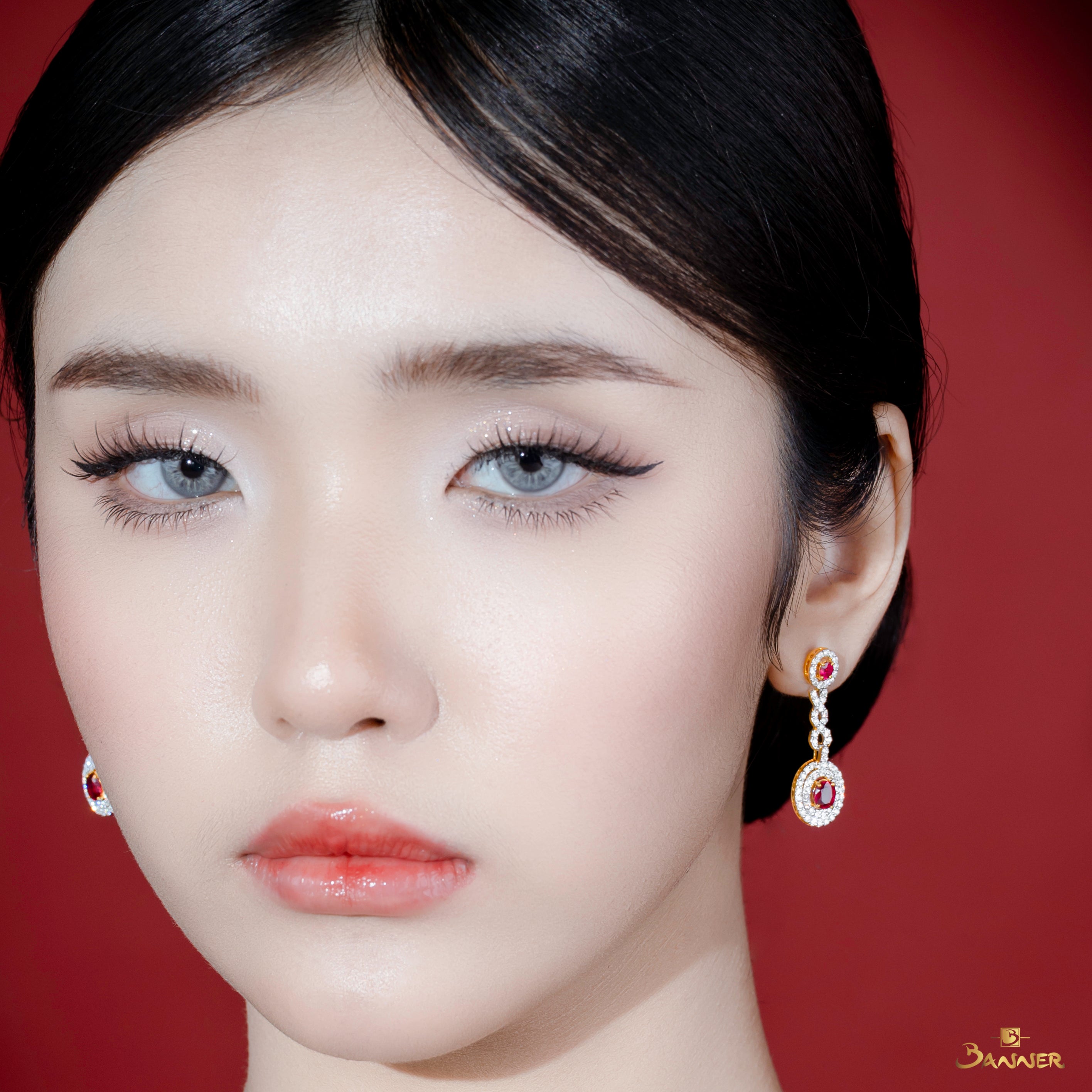 Ruby and Diamond Earrings