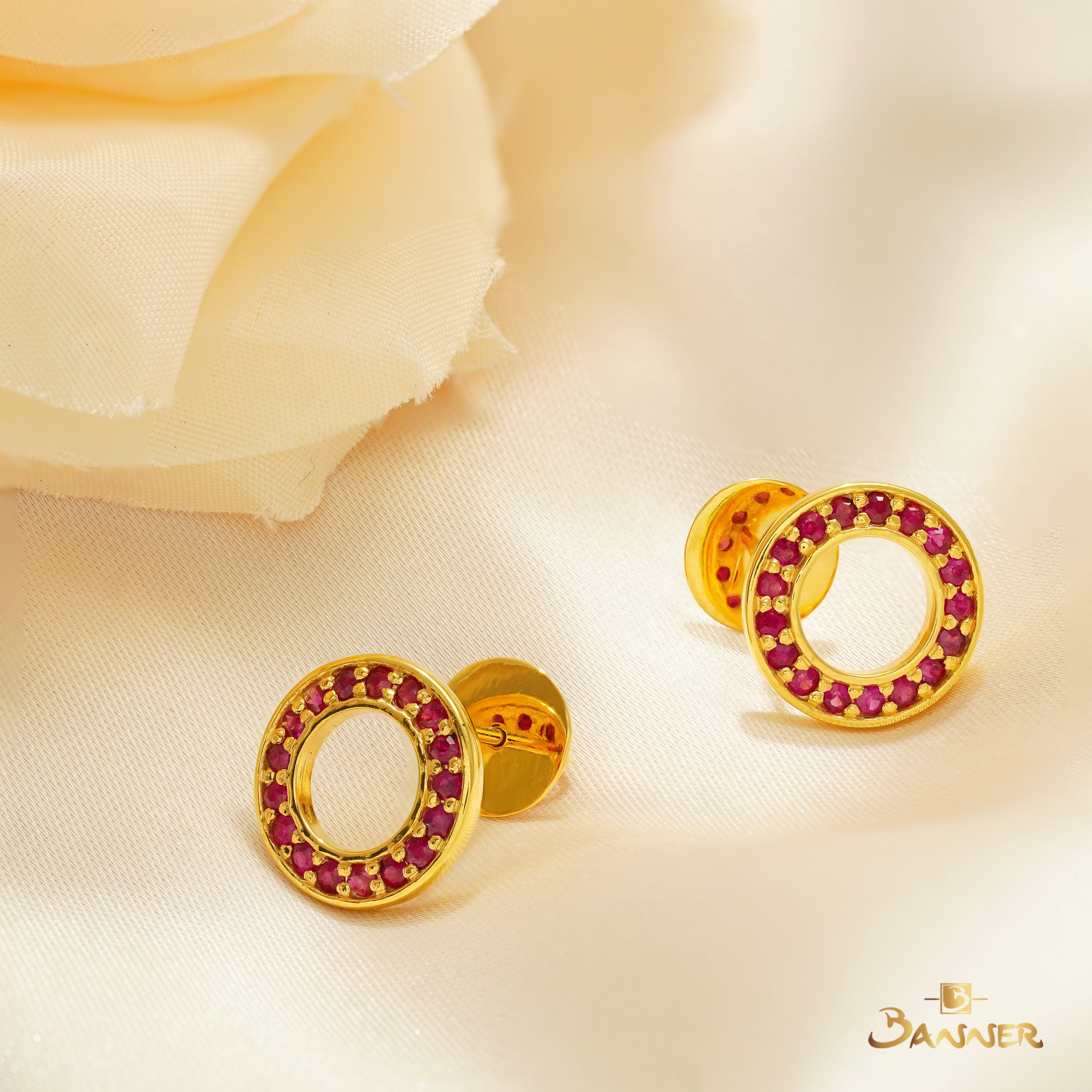 Ruby Circle Earrings( Big)