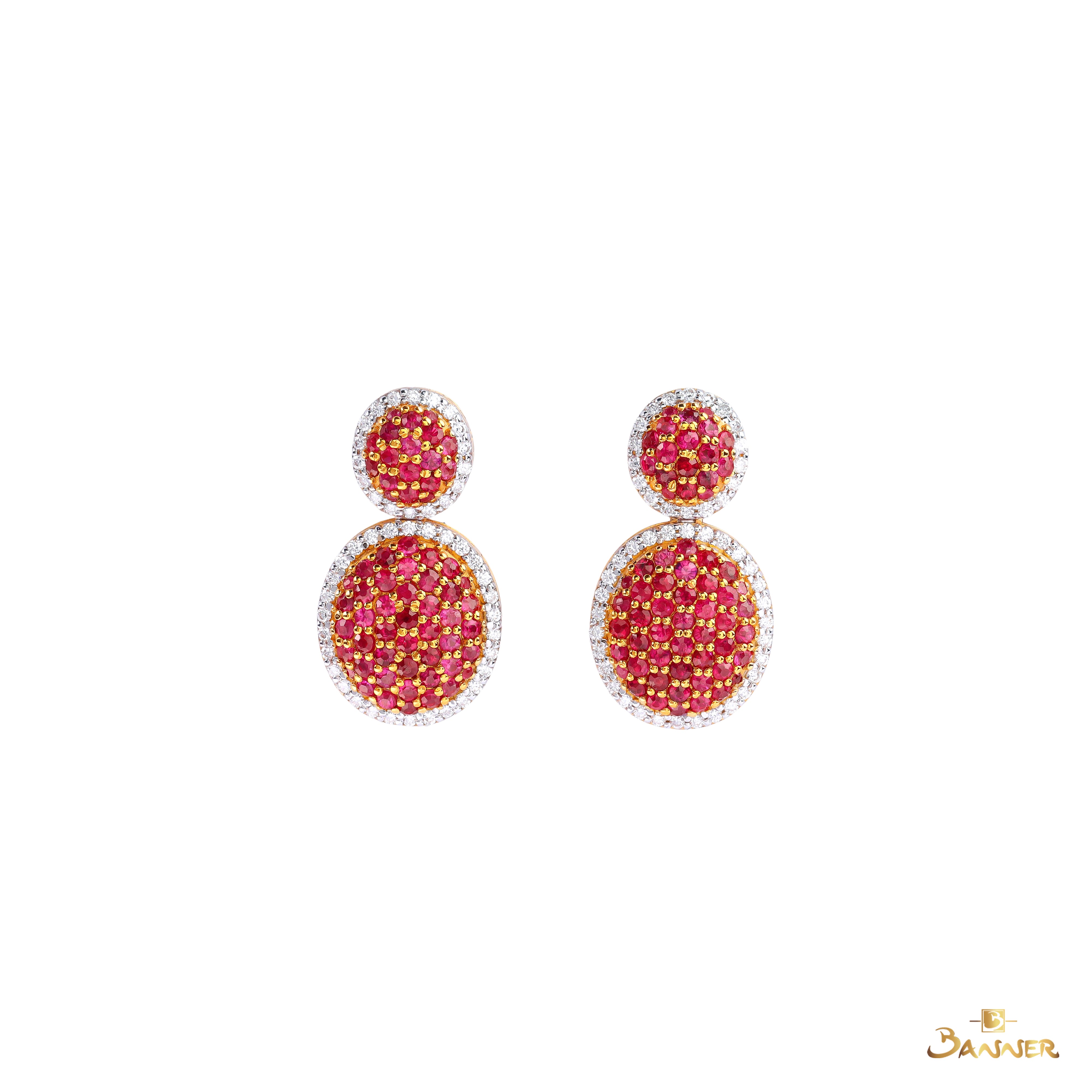 Ruby and Diamond Crimson Caviar Earrings