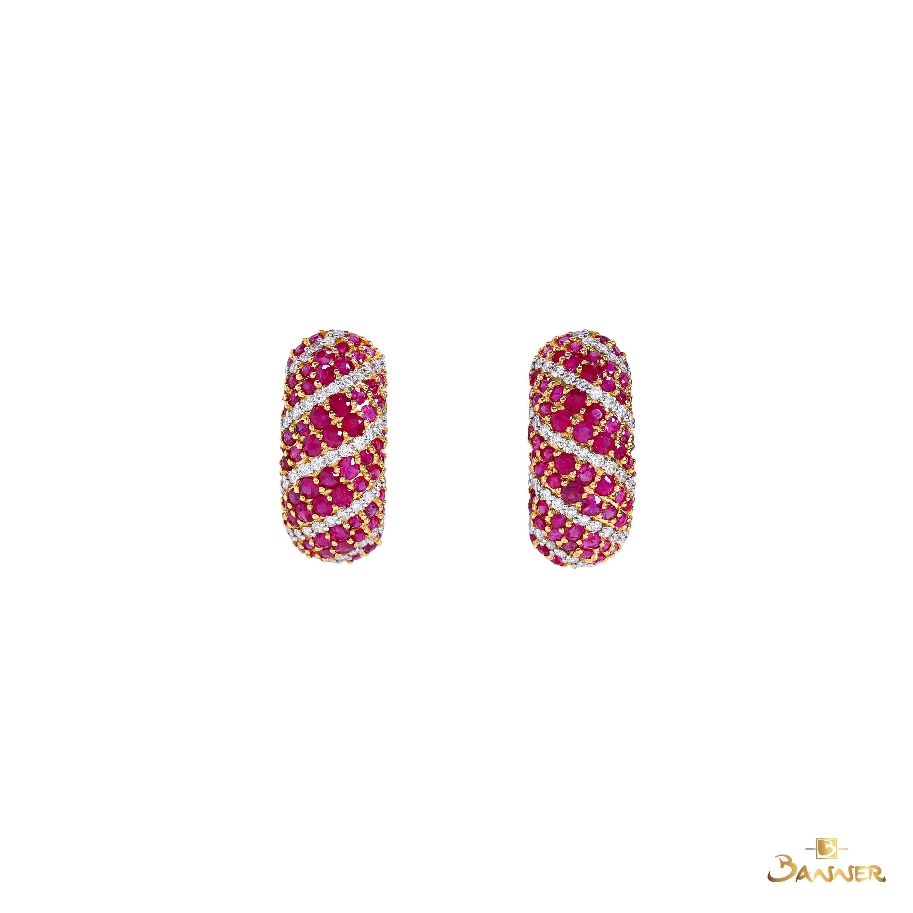 Ruby and Diamond Pave Earrings
