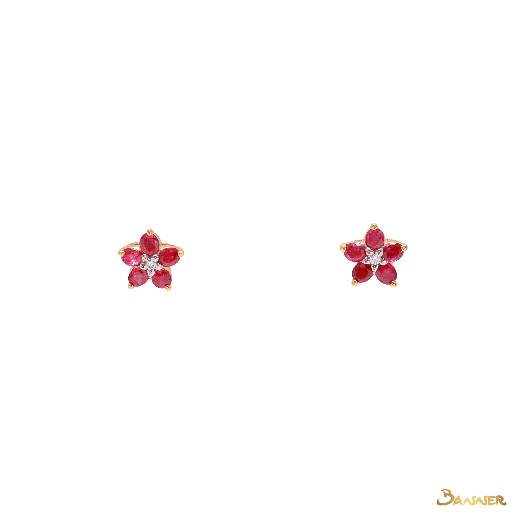 Ruby and Diamond Chel Earrings