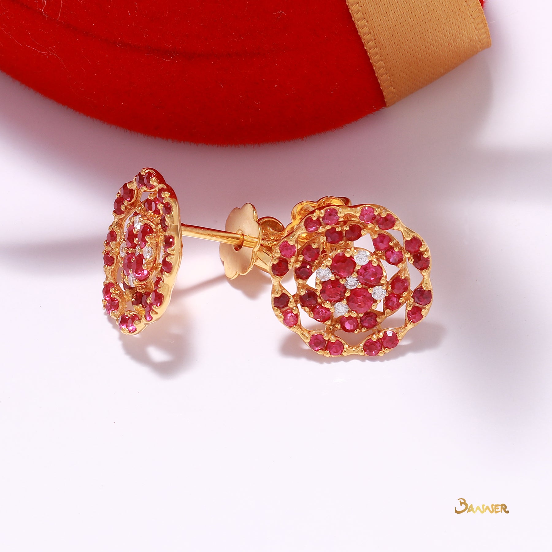 Ruby and Diamond Earrings