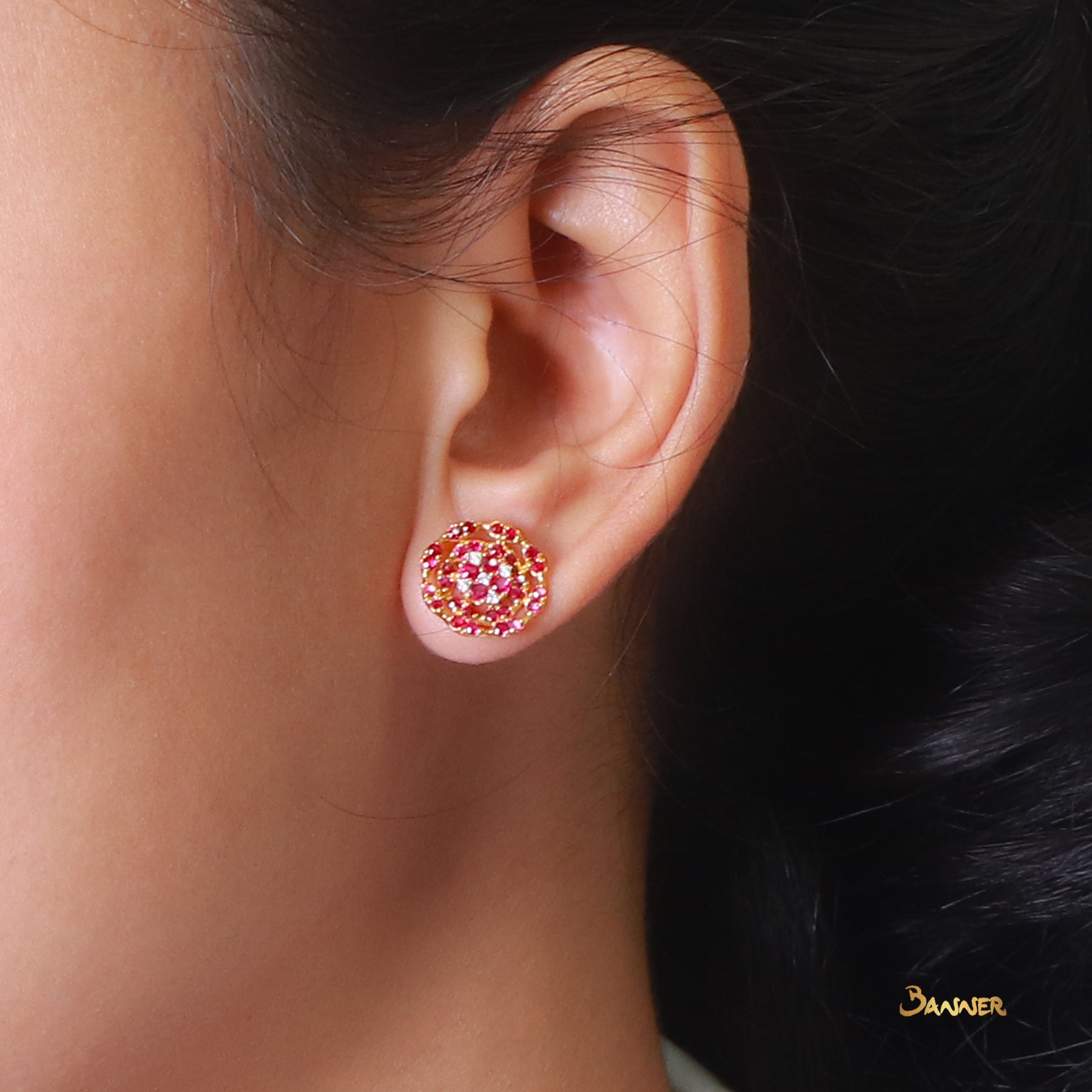 Ruby and Diamond Earrings