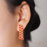 Ruby Floral Dangle Earrings