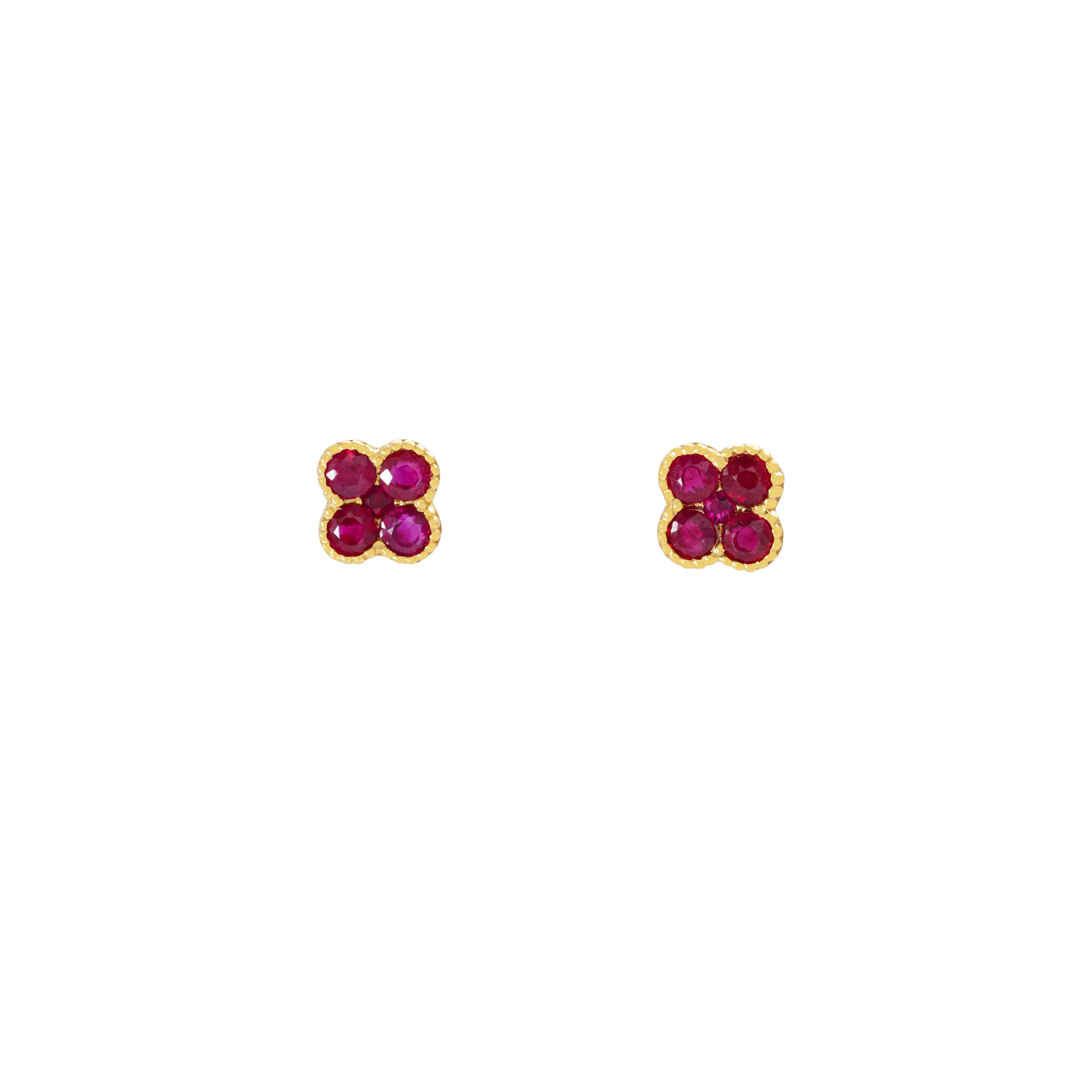 Ruby Clover Earrings