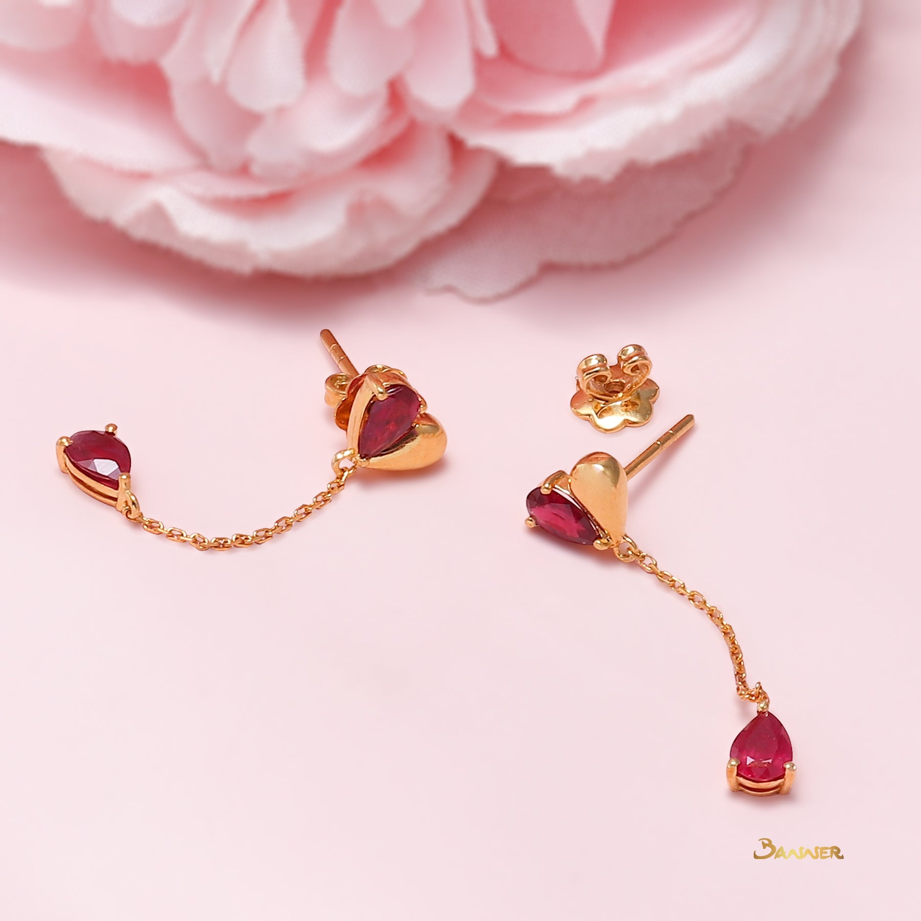 Ruby Love Dangling Earrings