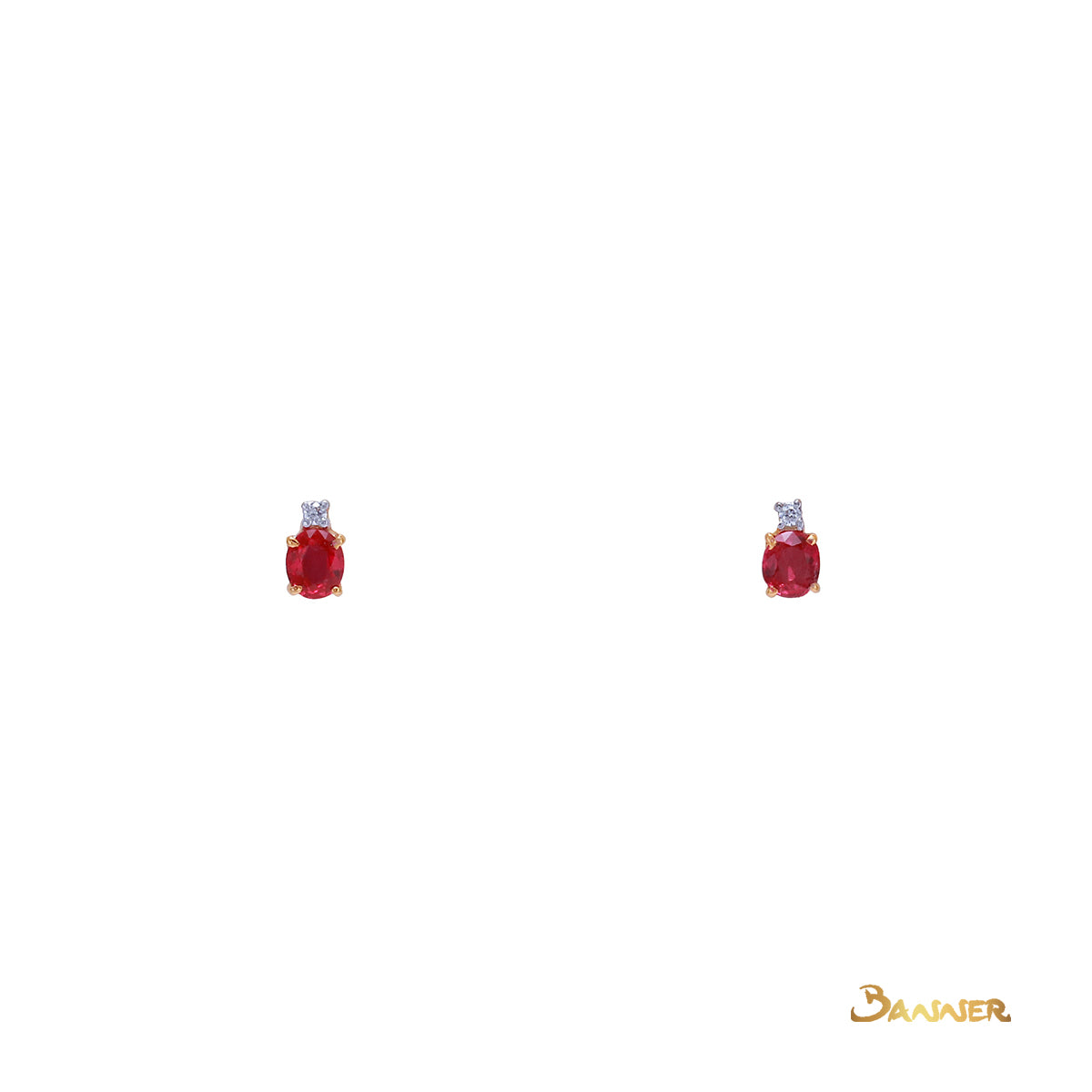 Ruby and Diamond Petite Earrings