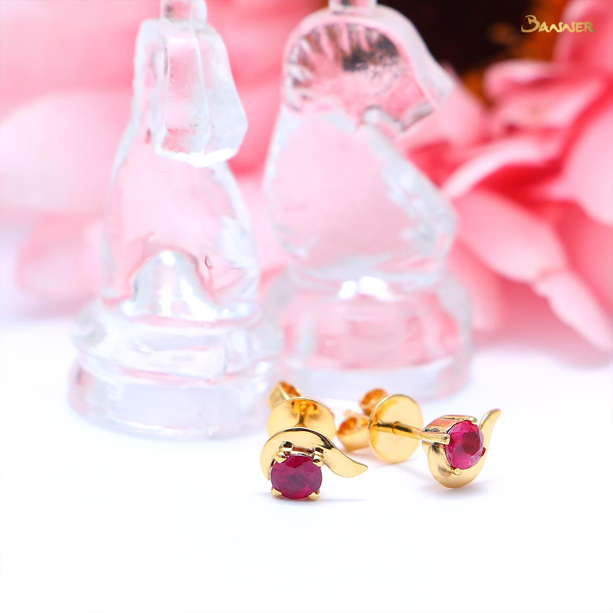 Ruby Mandalay Stud Earrings