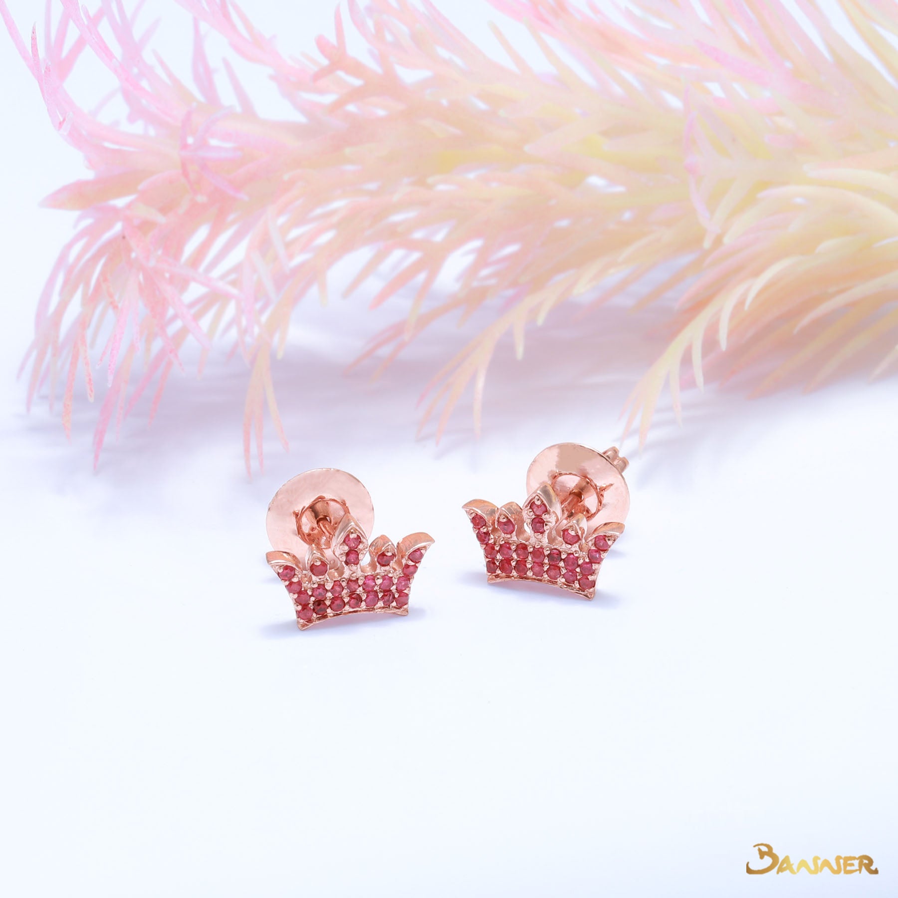 Ruby Crown Earrings