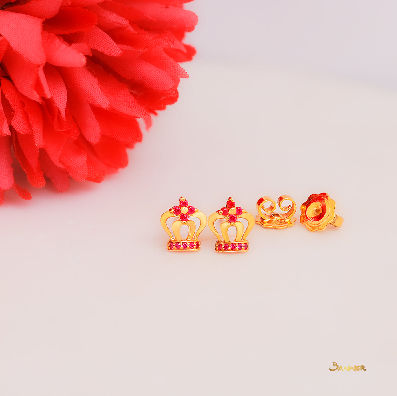 Ruby Crown Earrings