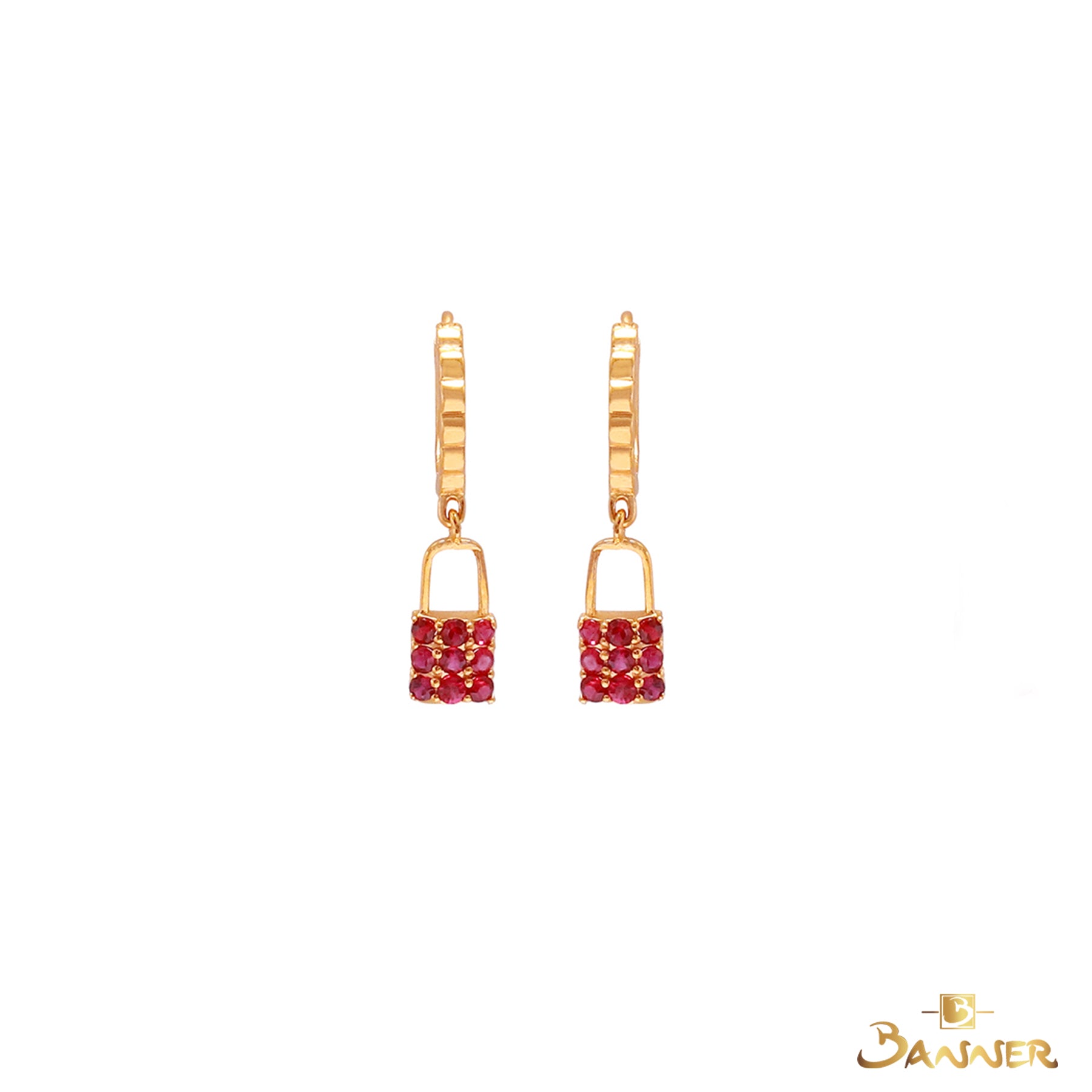 Ruby Lock Earrings