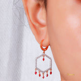 Marquise Ruby and Diamond Dangle Earrings