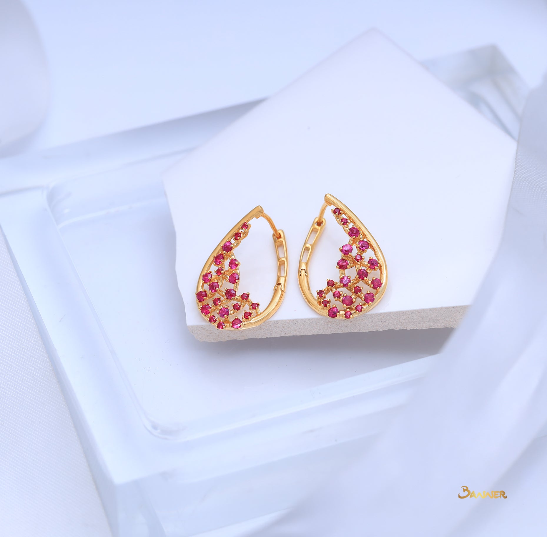 Ruby Curve Earrings