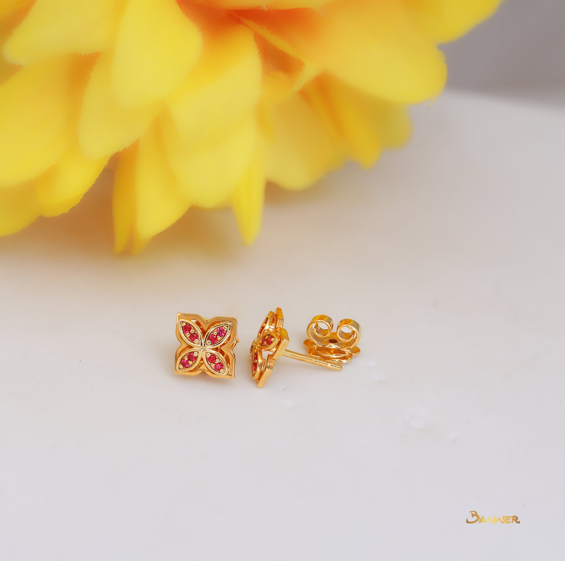 Ruby Butterfly Earrings