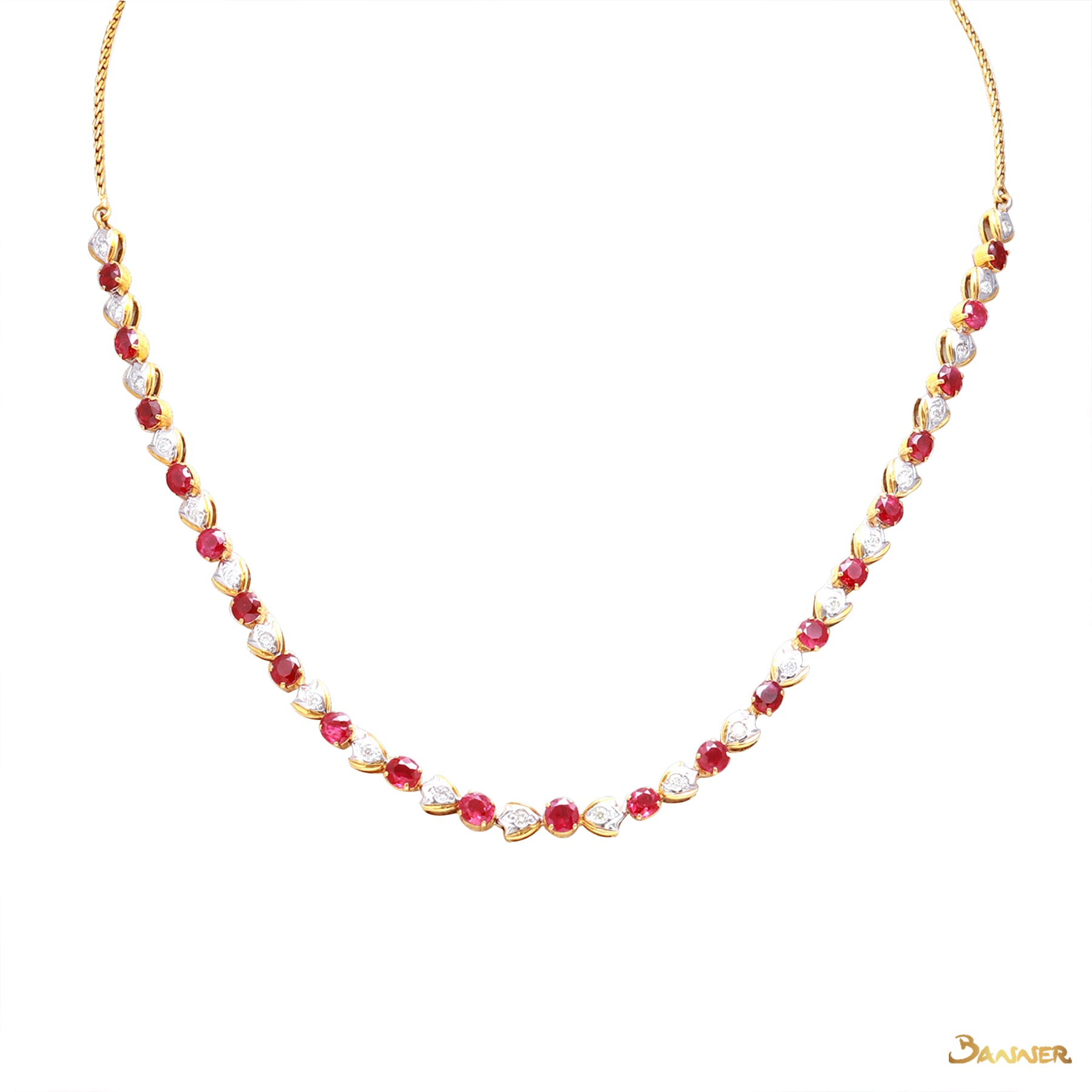 Ruby and Diamond Chin Paung Necklace